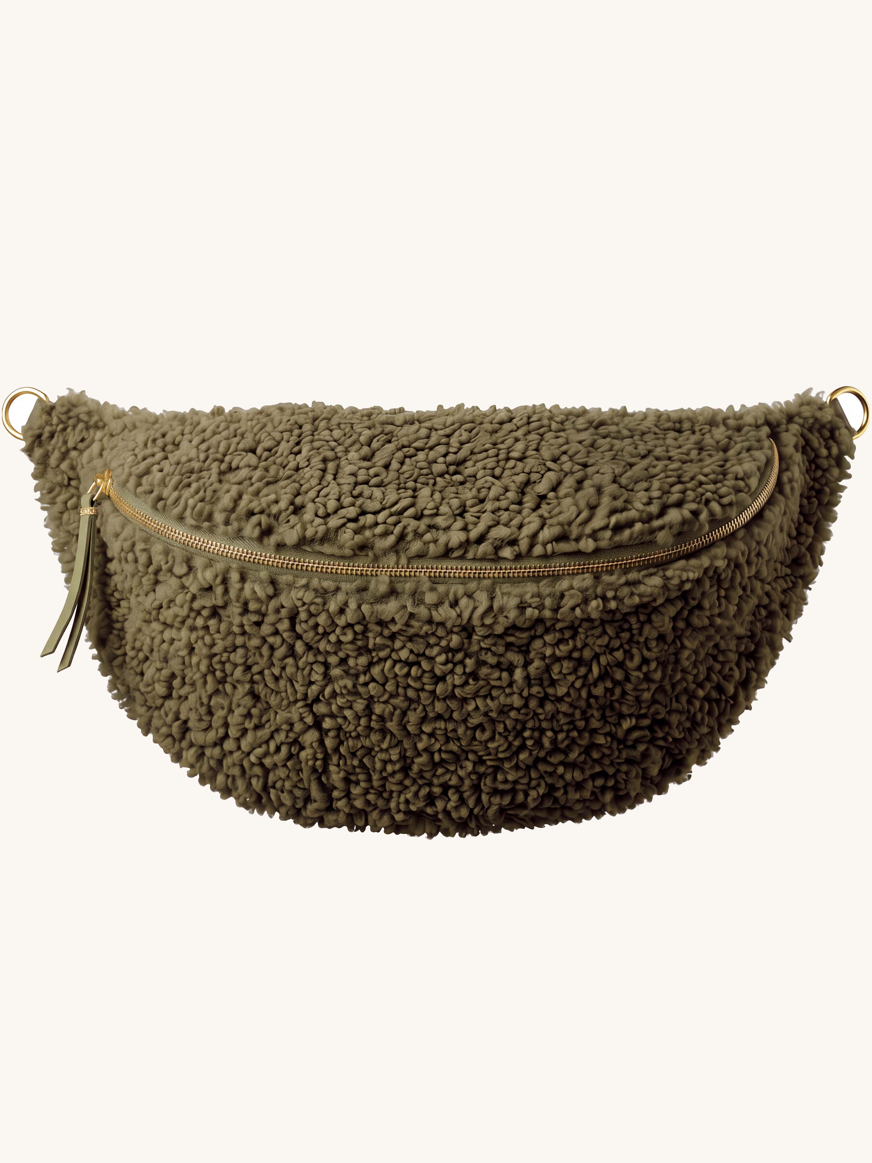 XXL Teddylook Bumbag - Olive/Gold