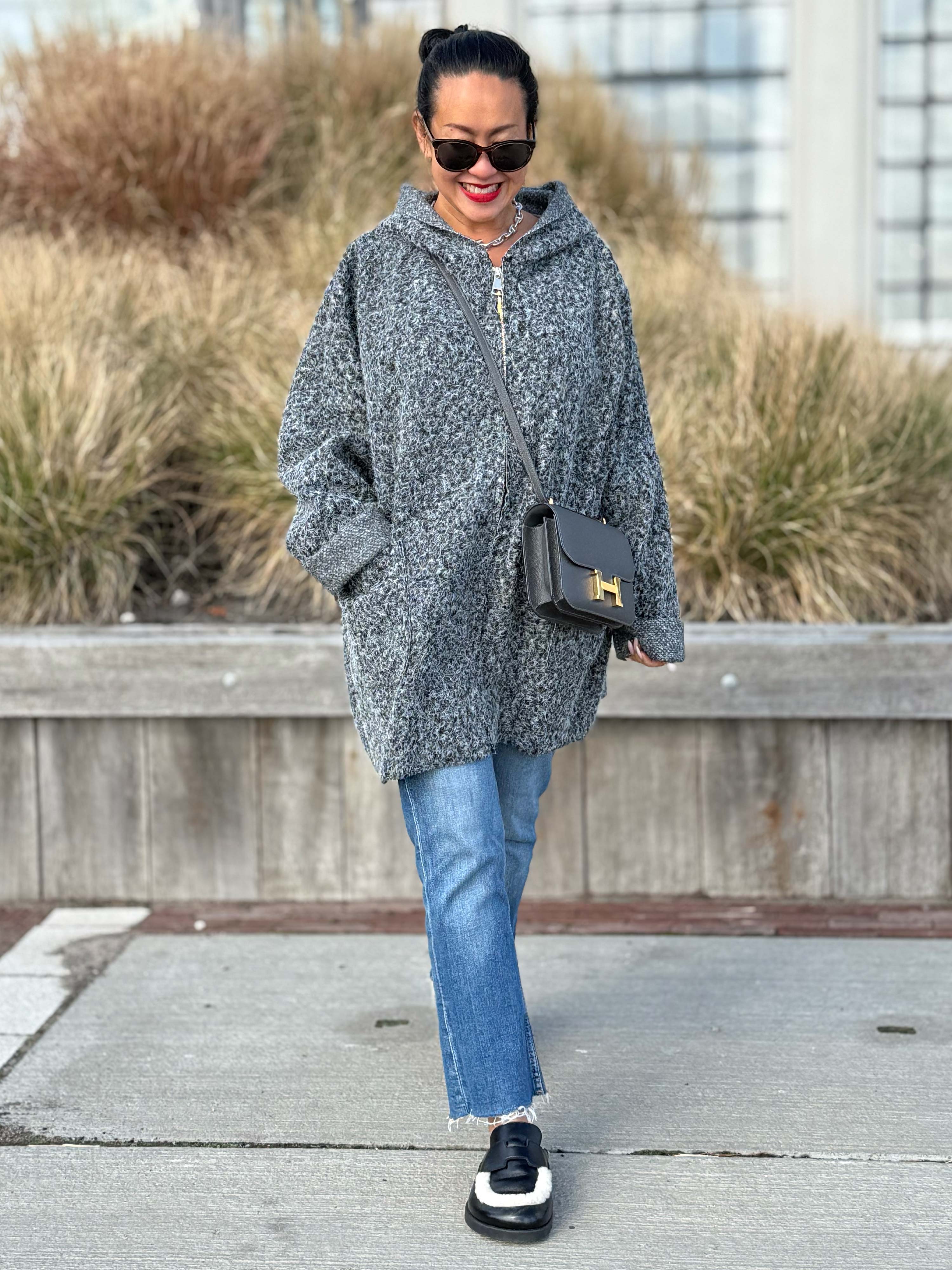 Oversize Zipper Jacke - HENRY - Anthrazit