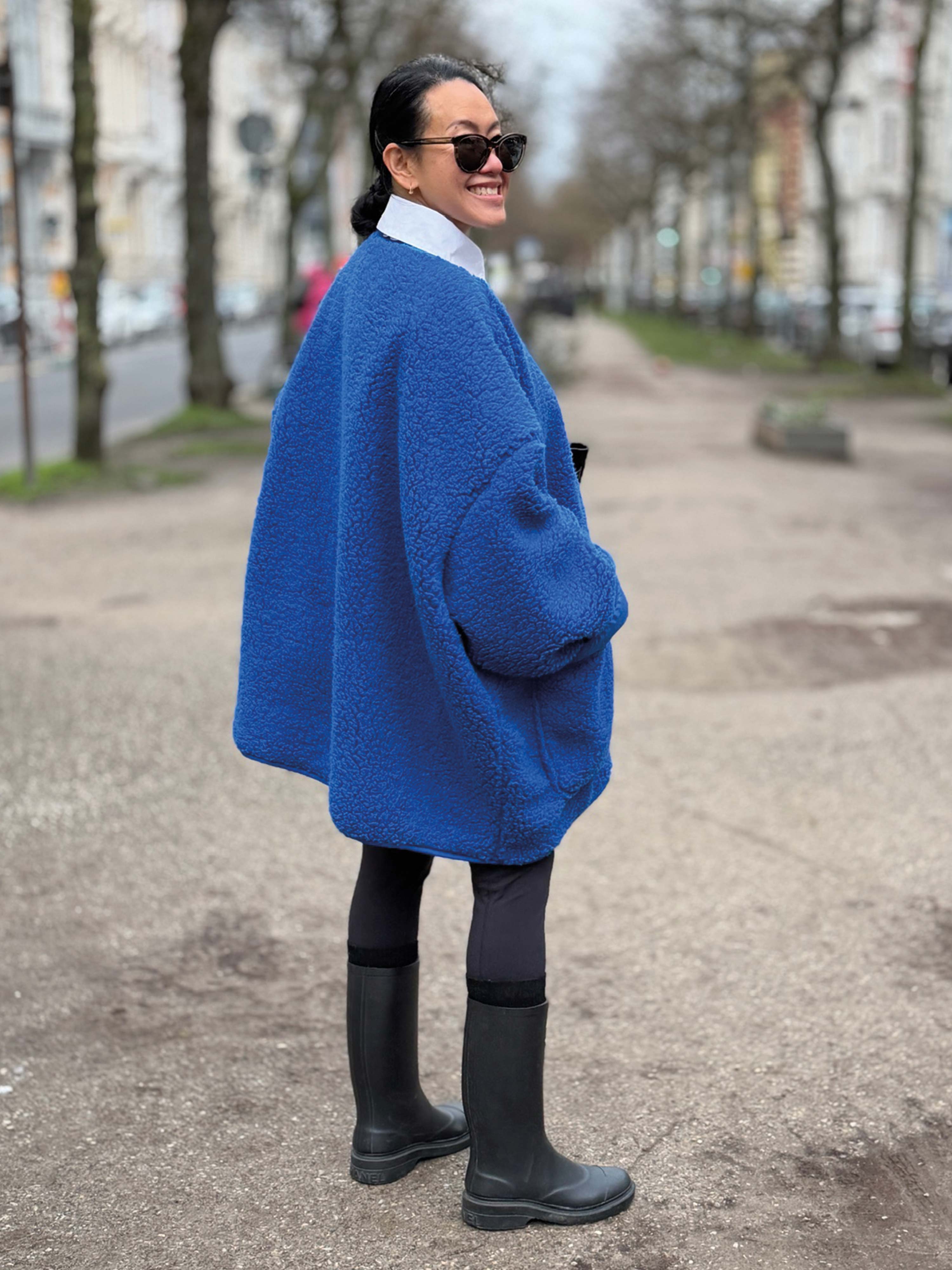 Teddylook Oversize Jacke - ICON - Royalblau