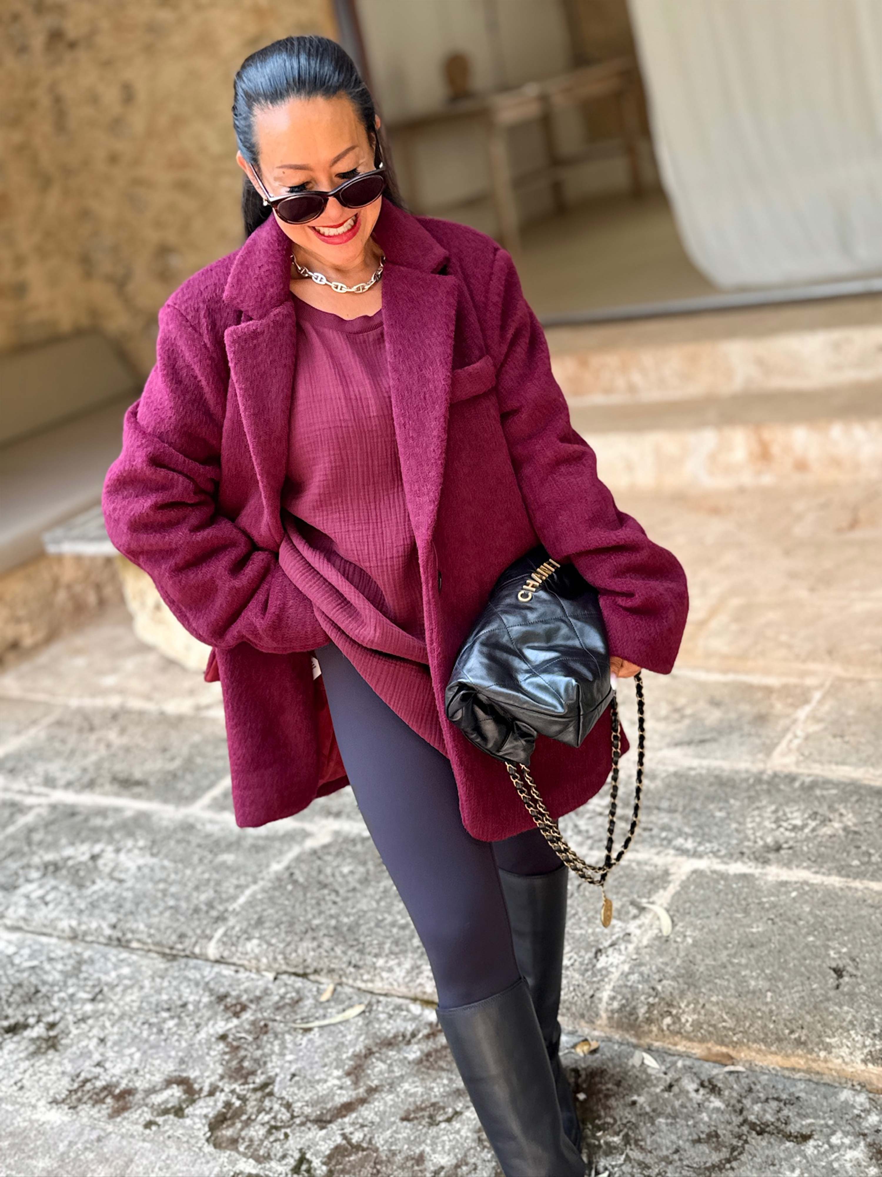 Oversize Blazer Jacke - SIGNATURE - Burgundy