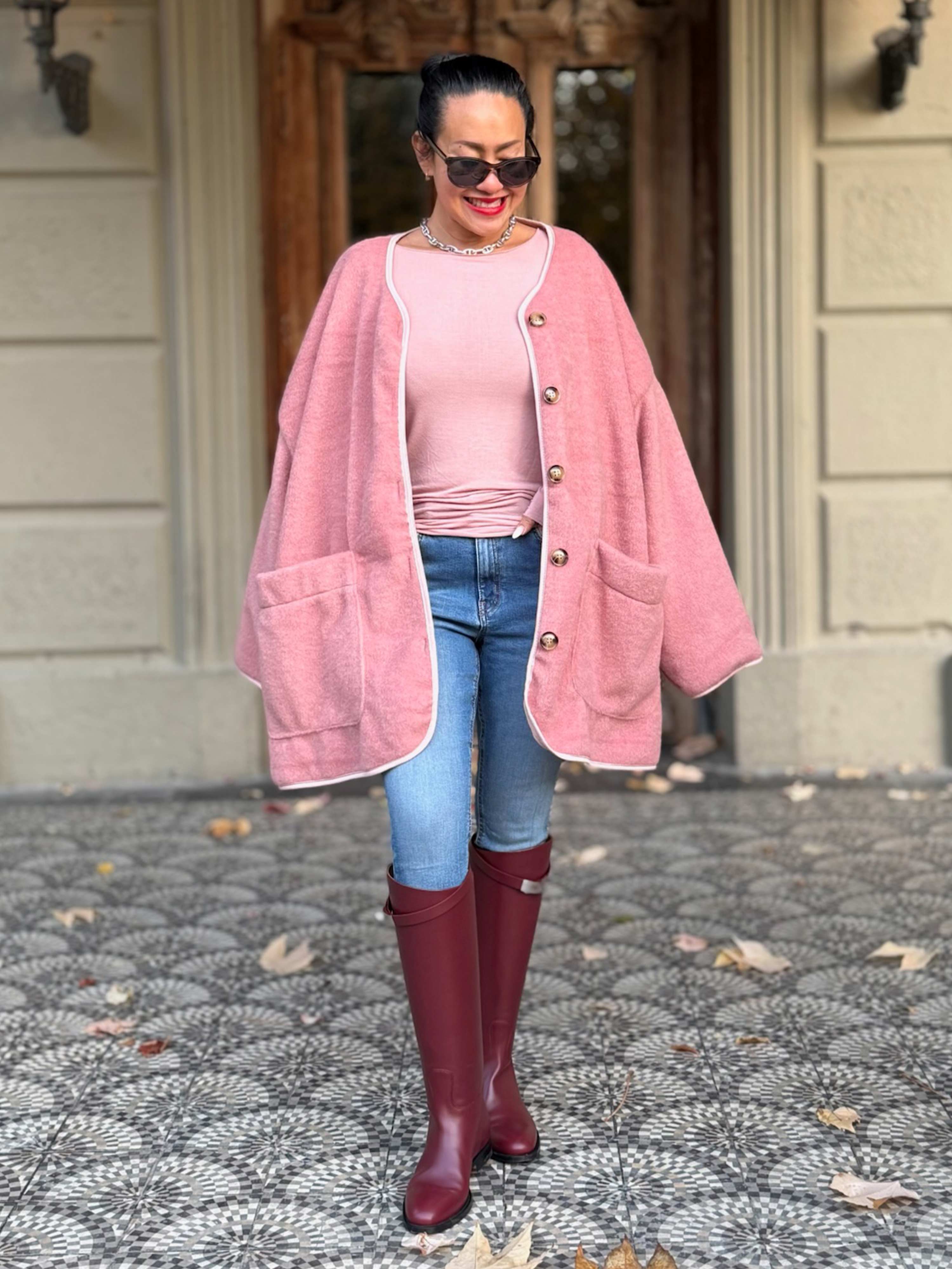 Oversize Jacke Button - SIGNATURE - Blush