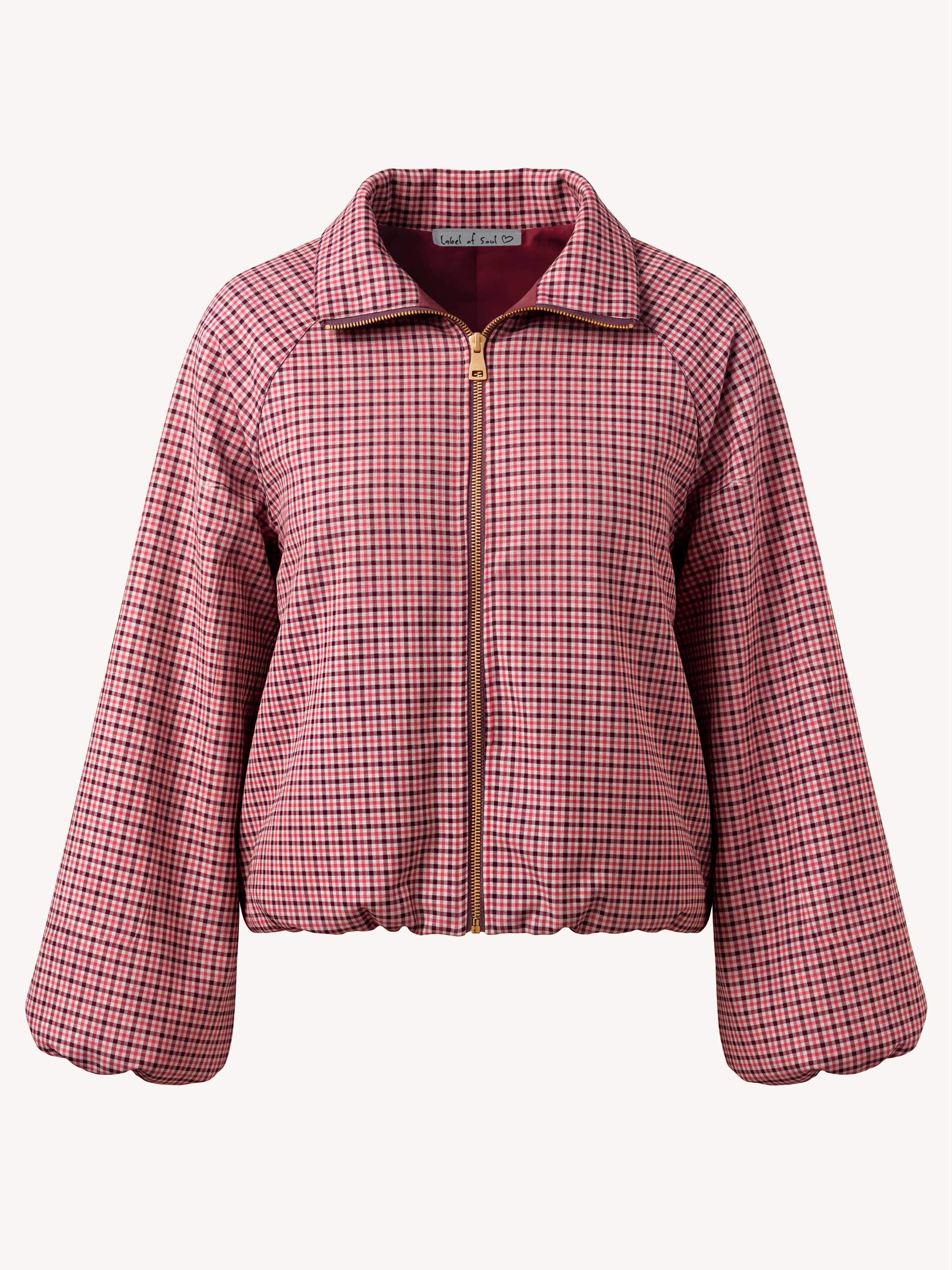 Karo Jacke mit Zipper - Rouge