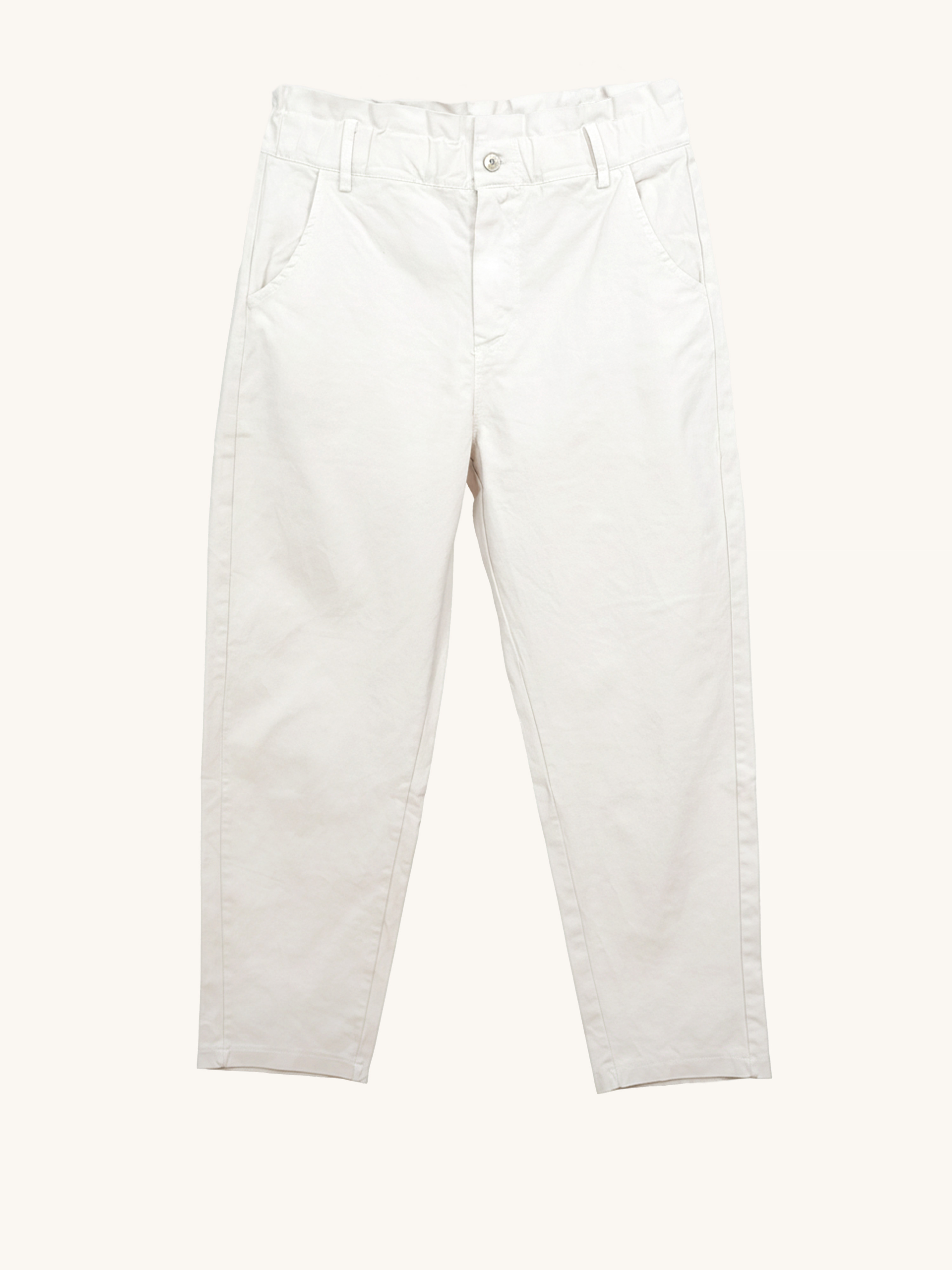 Paperbag Jeanshose - Creme - S/M