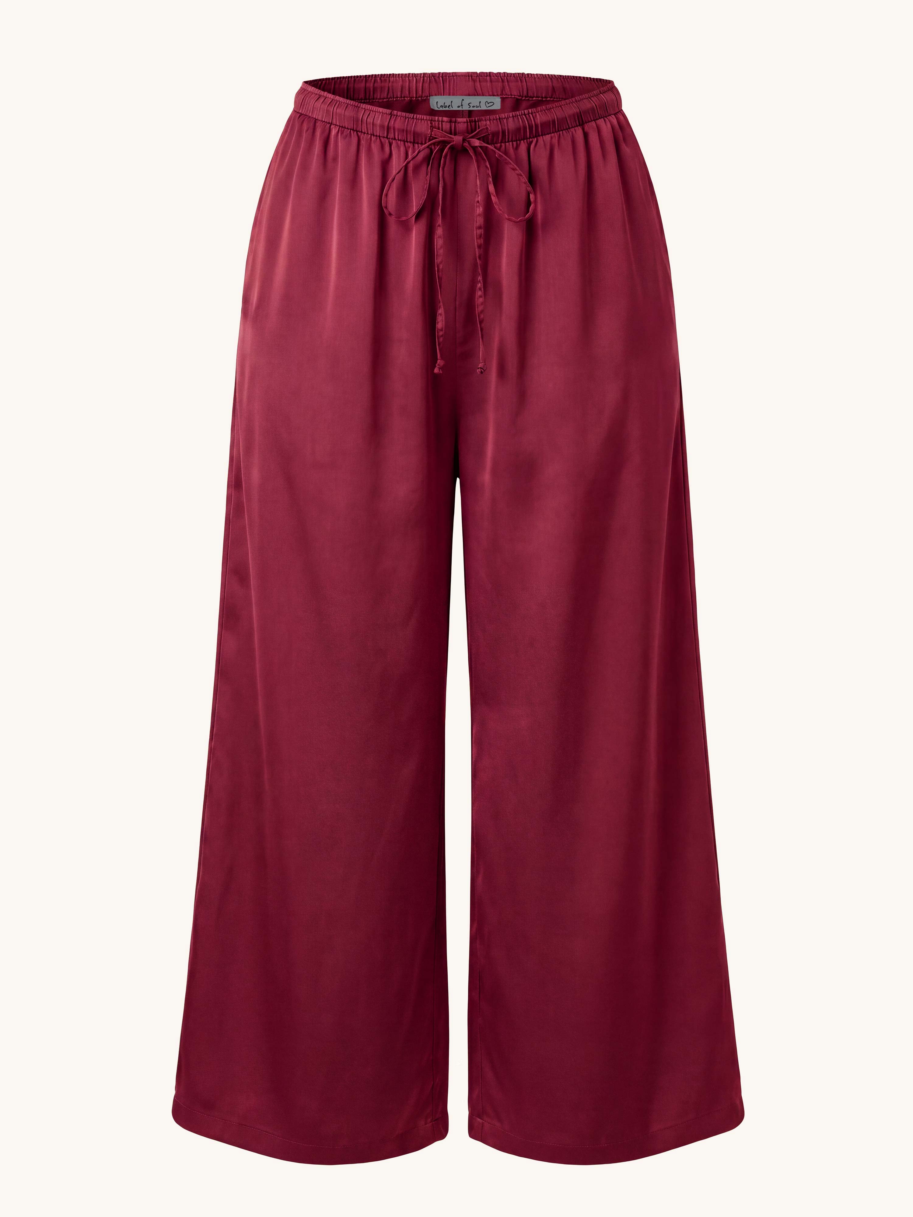 Viskose Palazzo Hose - ELEGANCE - REGULAR - Burgundy