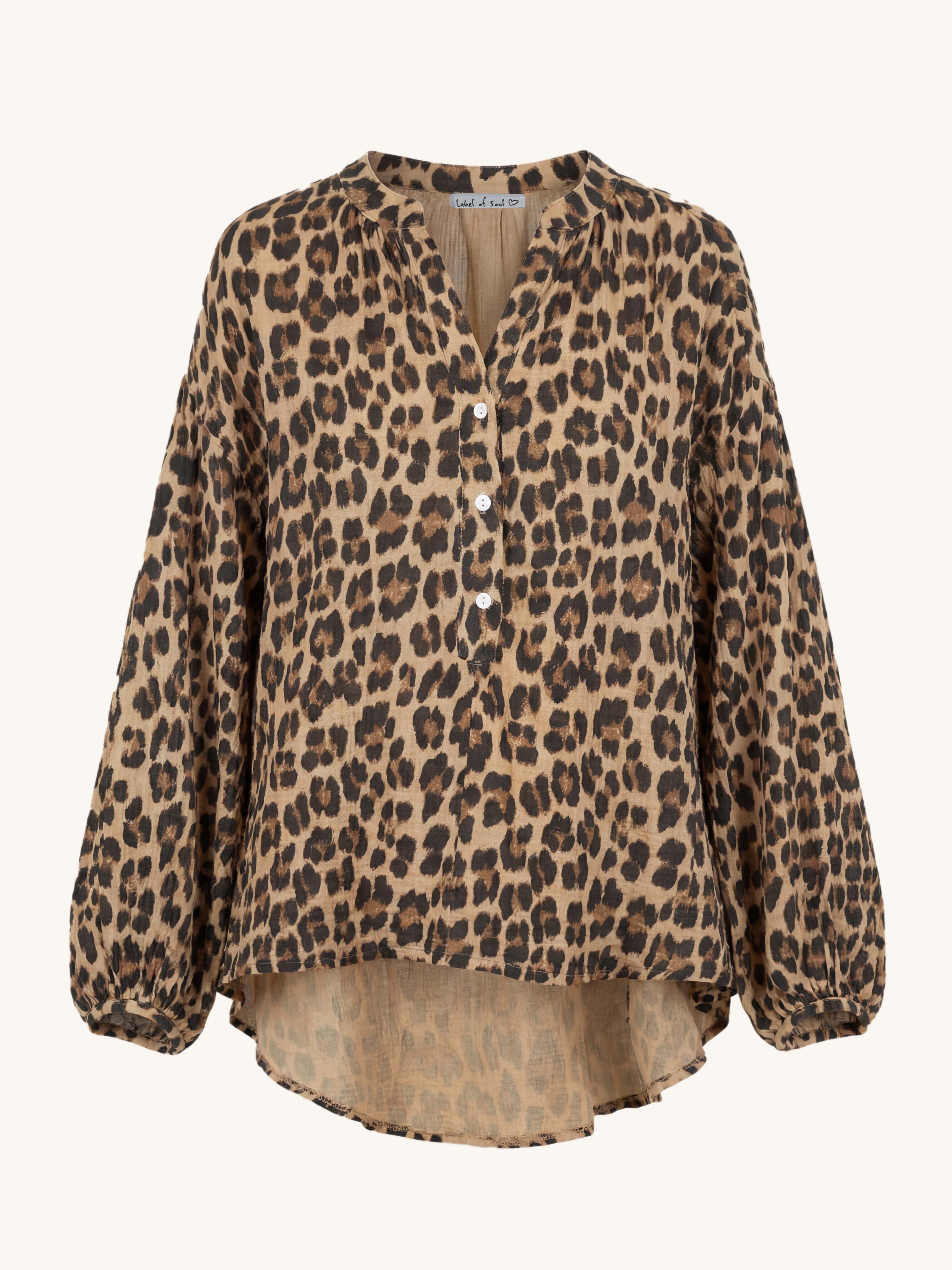 Musselin Vokuhila Oversize Bluse - LEO CAMEL
