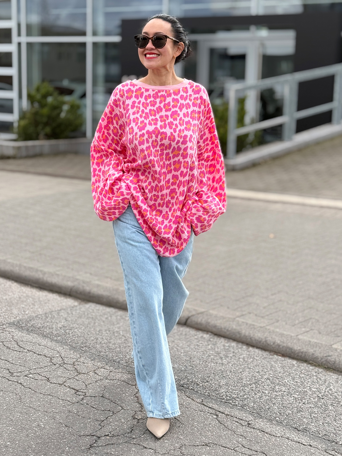 Musselin Oversize Sweatshirt - Leo Juicy
