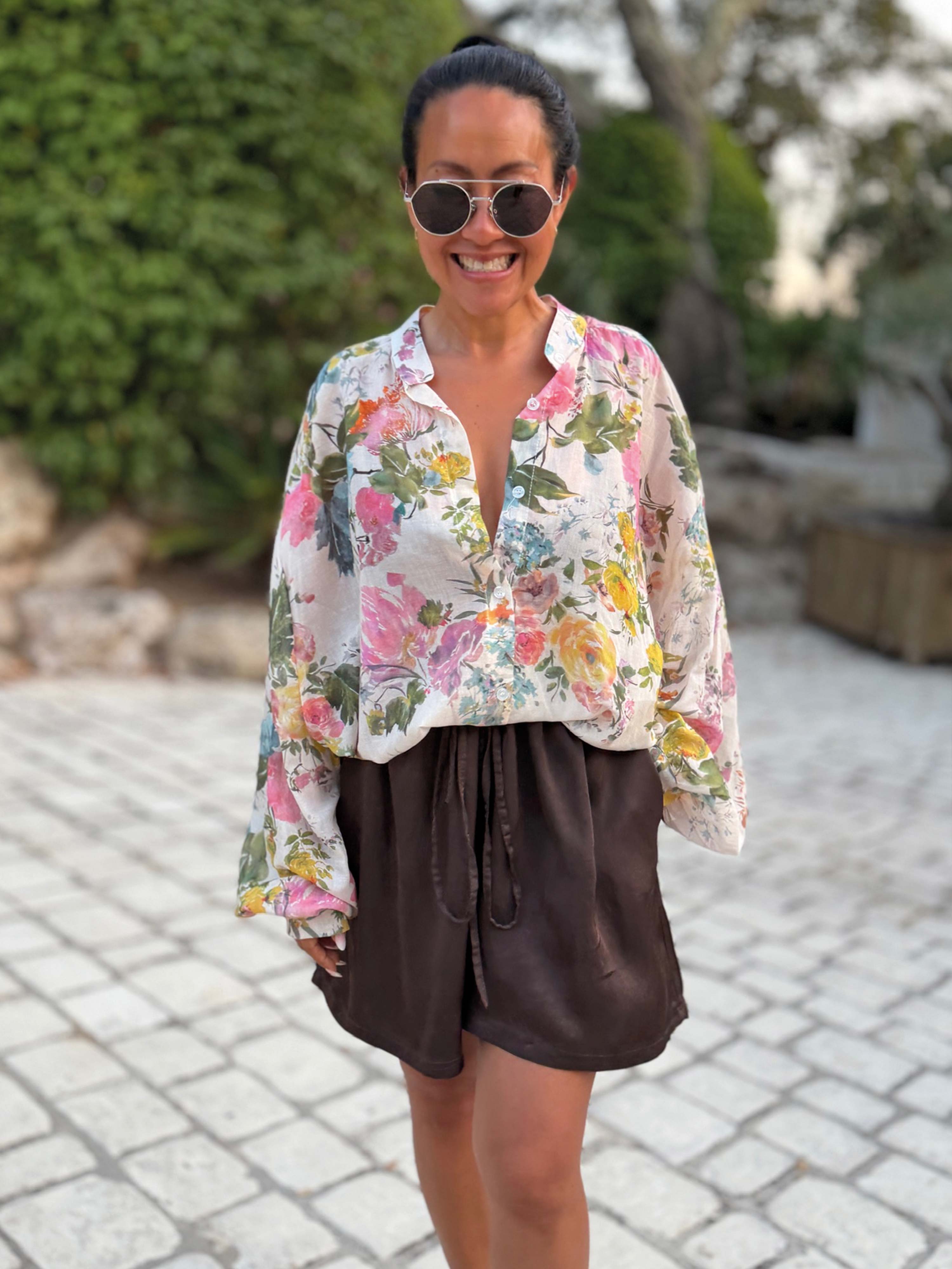 Viskose Bermuda Shorts - ELEGANCE - Schoko