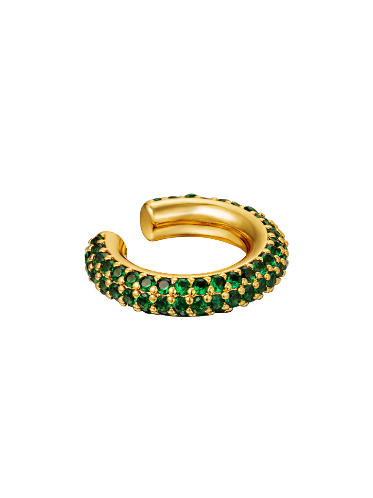 Ohrringe - Glam Ear cuff  - Edelstahl - Gold/Grün