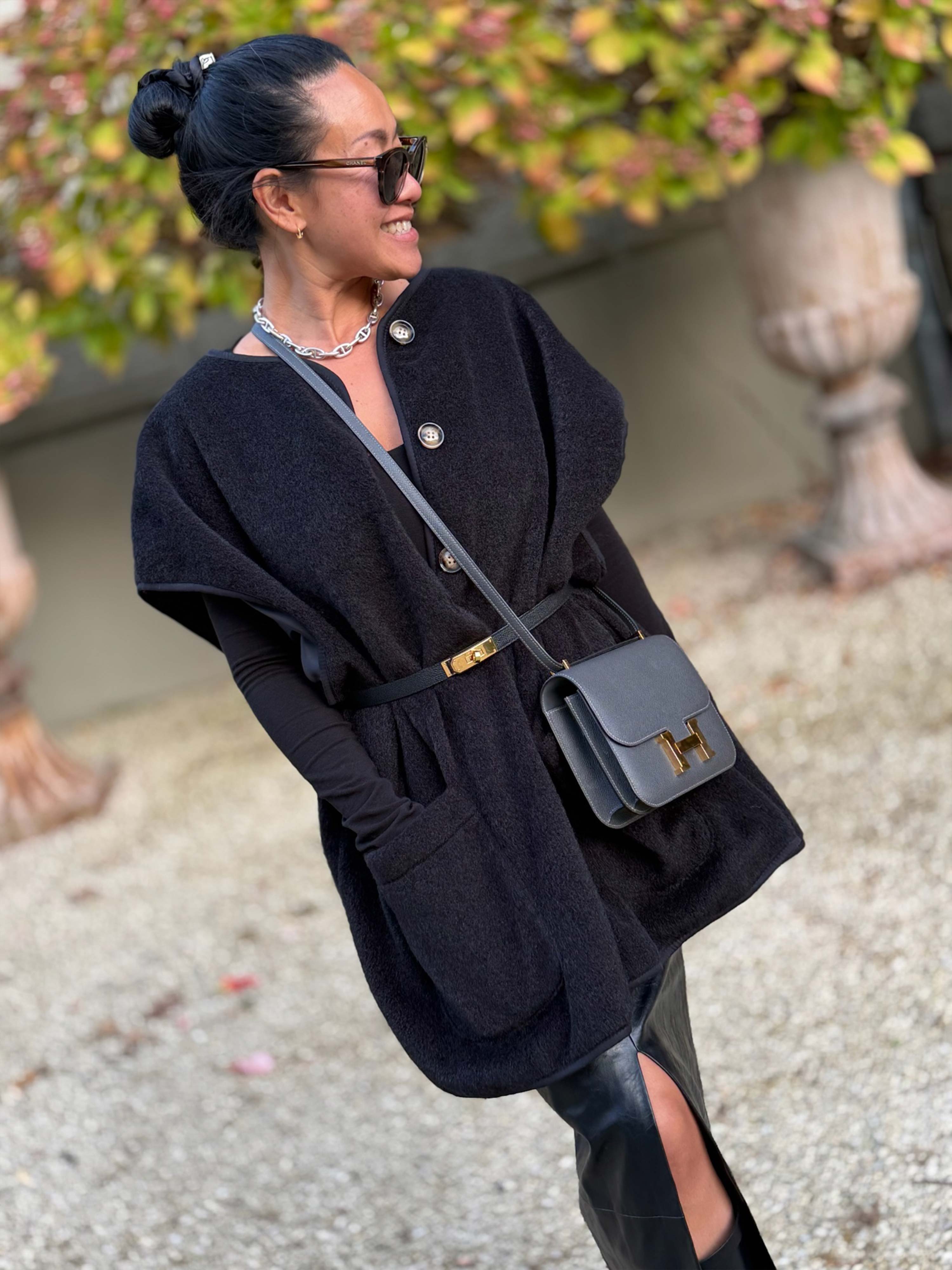 Oversize Weste mit Taschen - SIGNATURE - Schwarz