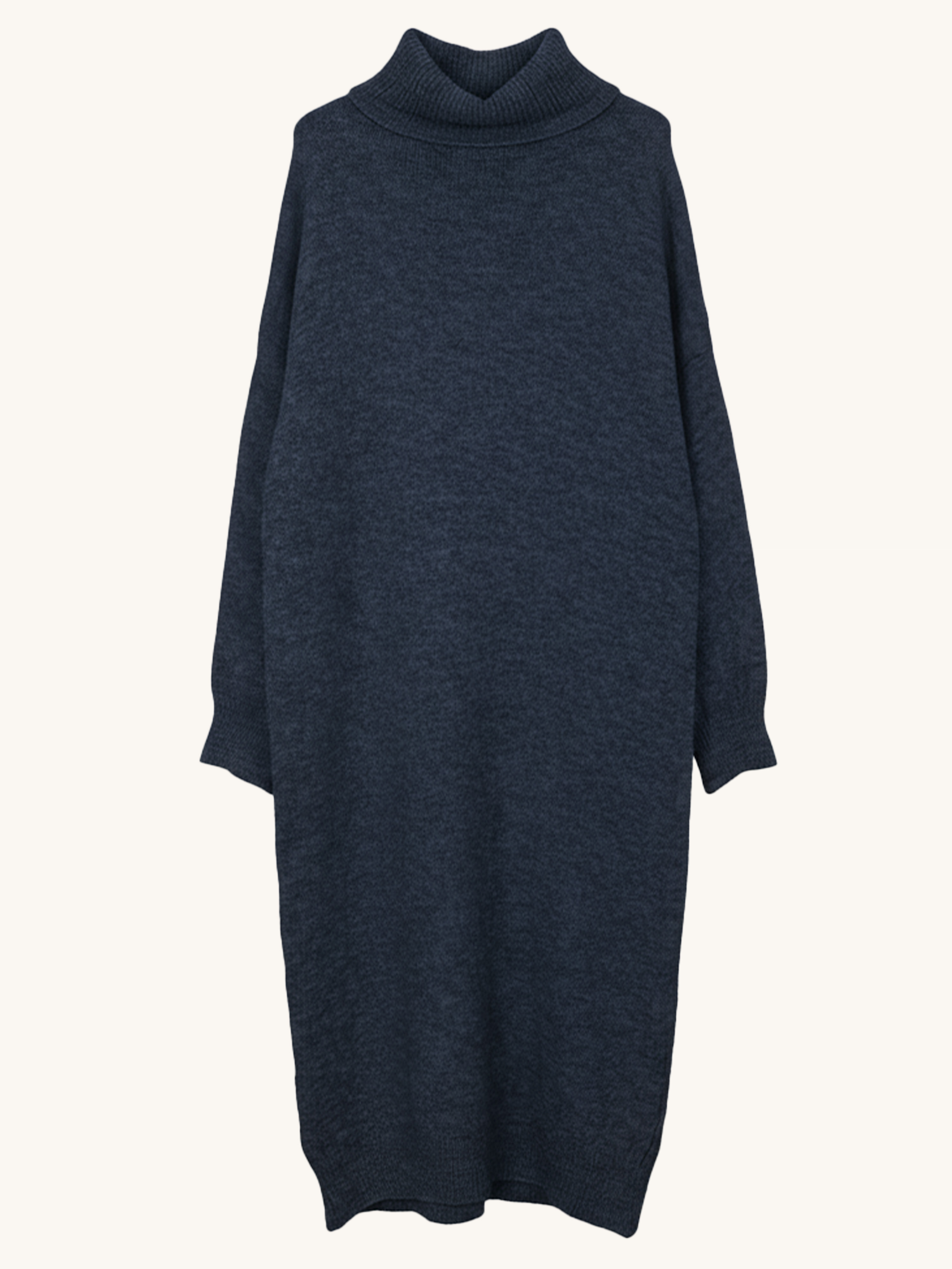 Oversize Strickkleid mit Rollkragen - Midnight Blue