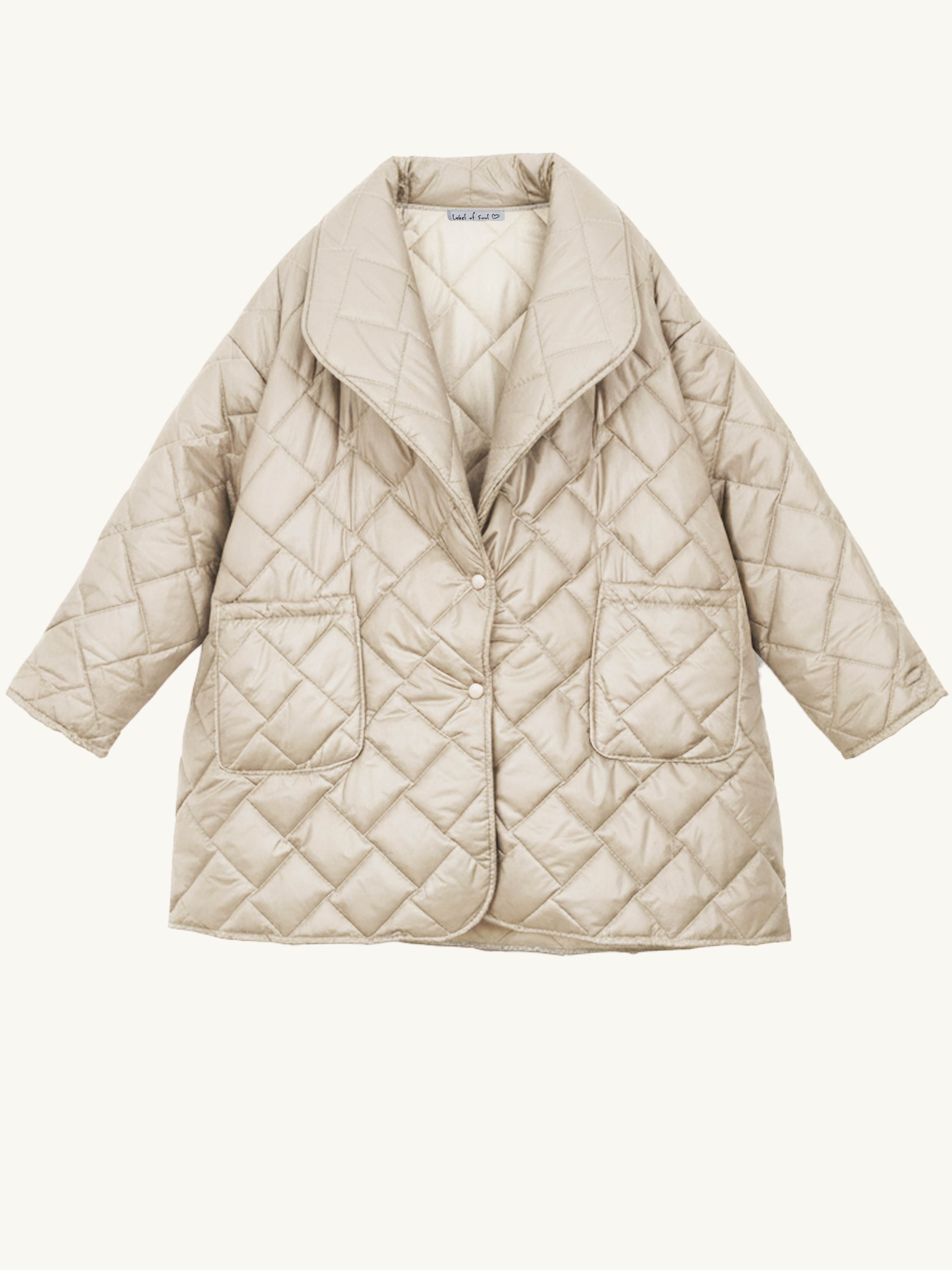 CURVY Blazer Steppjacke - Beige CURVY Blazer Steppjacke - Beige