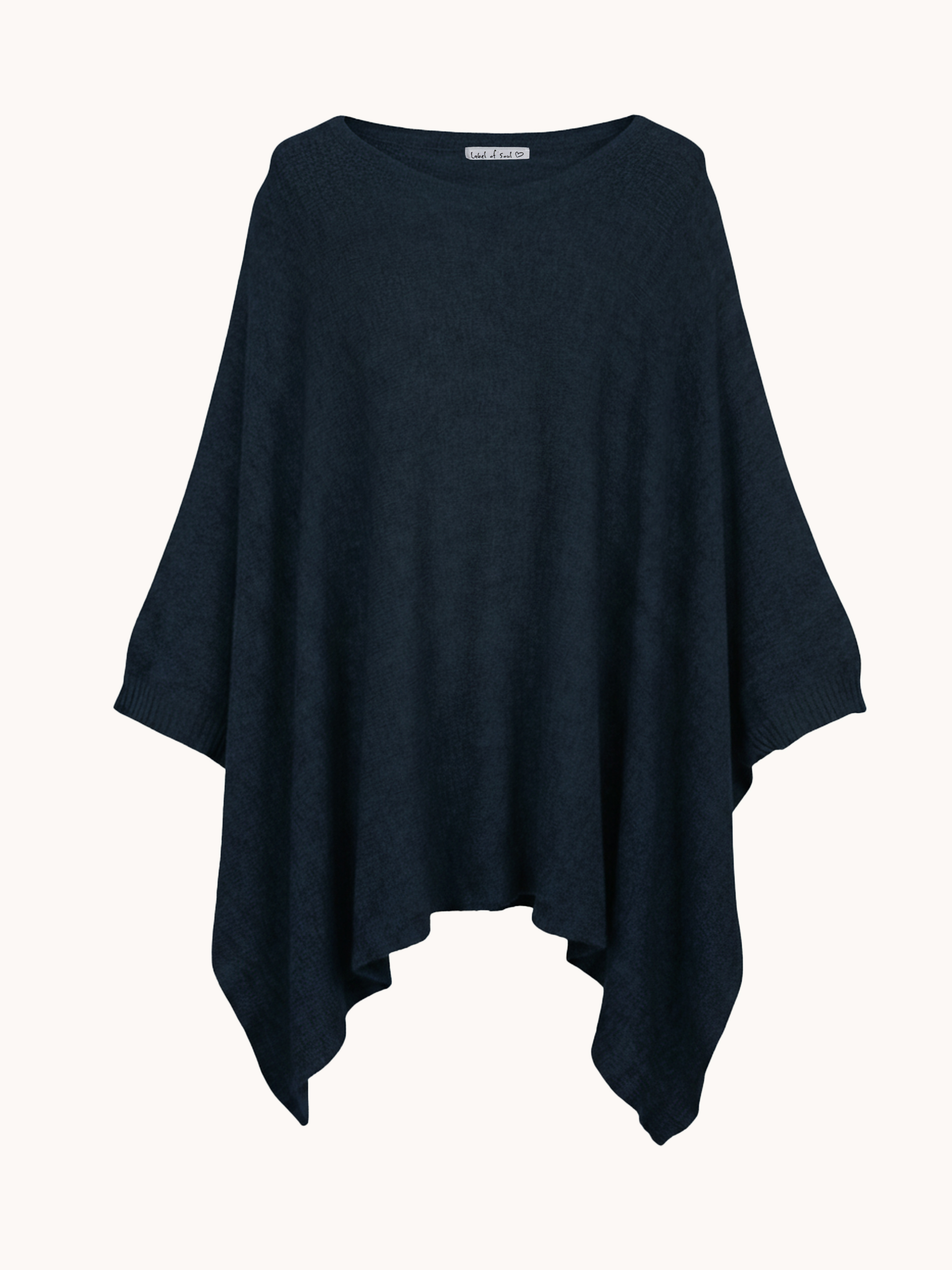 Oversize Viskose Kurzarm Poncho - Navy Oversize Viskose Kurzarm Poncho - Navy