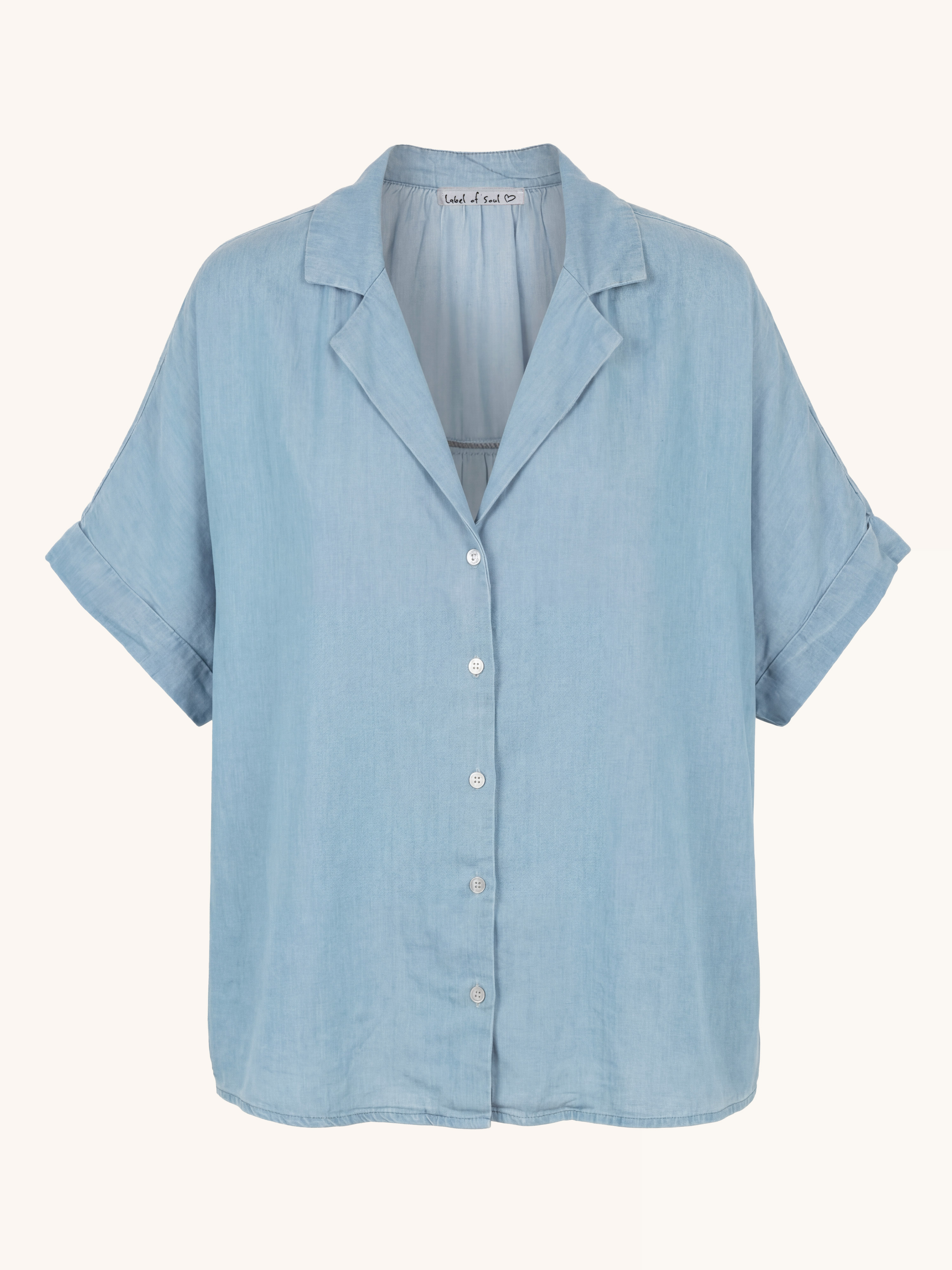 Lyocell Oversize Hemdbluse - ELEGANCE - Light Blue