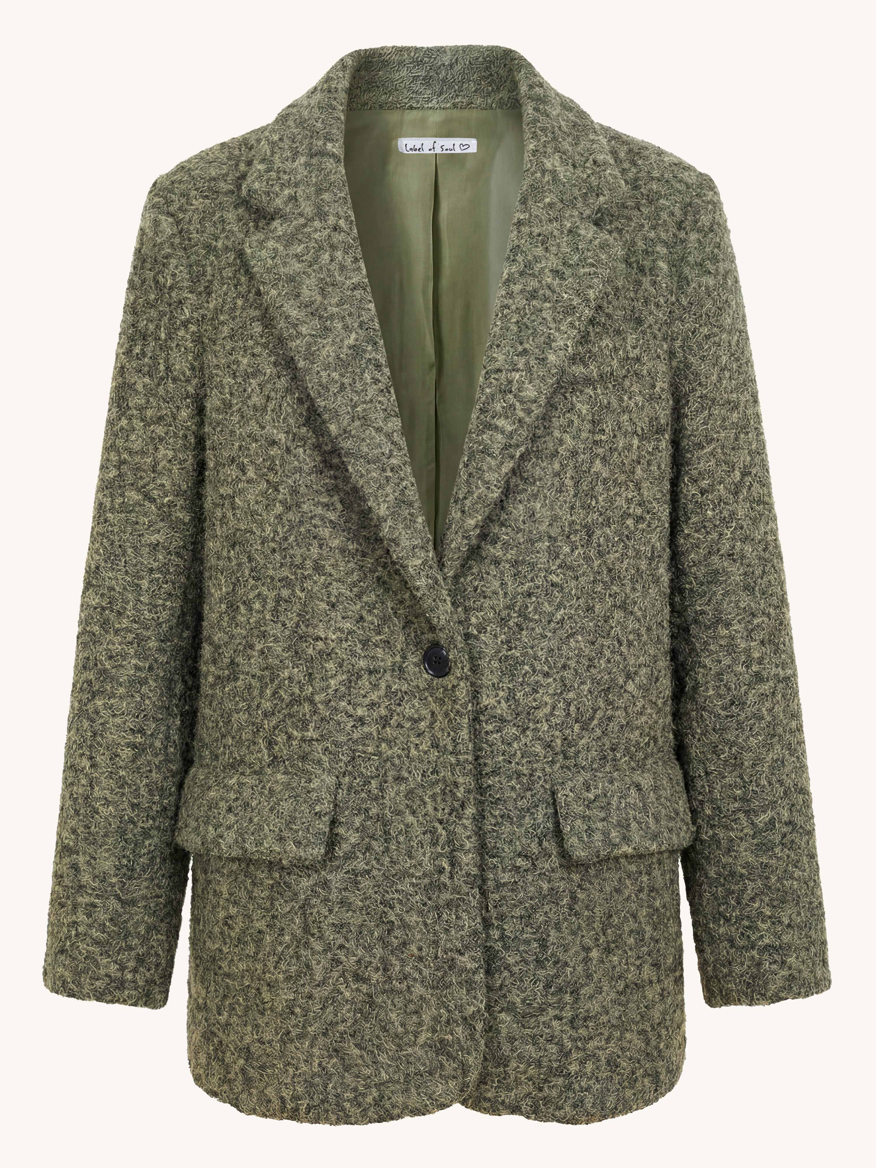 Oversize Bouclé Blazer HENRY - Olive