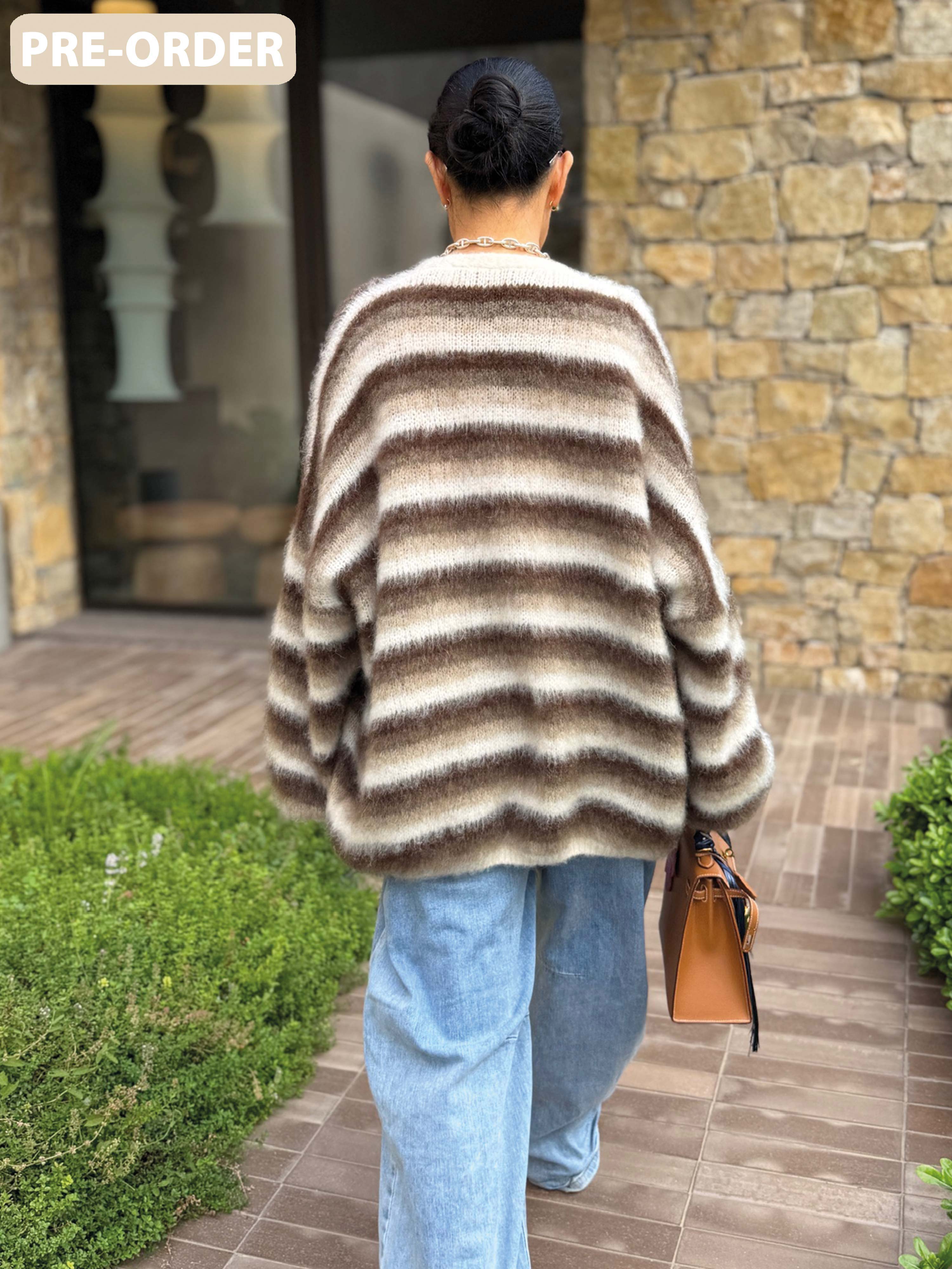 PRE-ORDER: Oversize Cardigan - FLUFFY - Schoko Mix