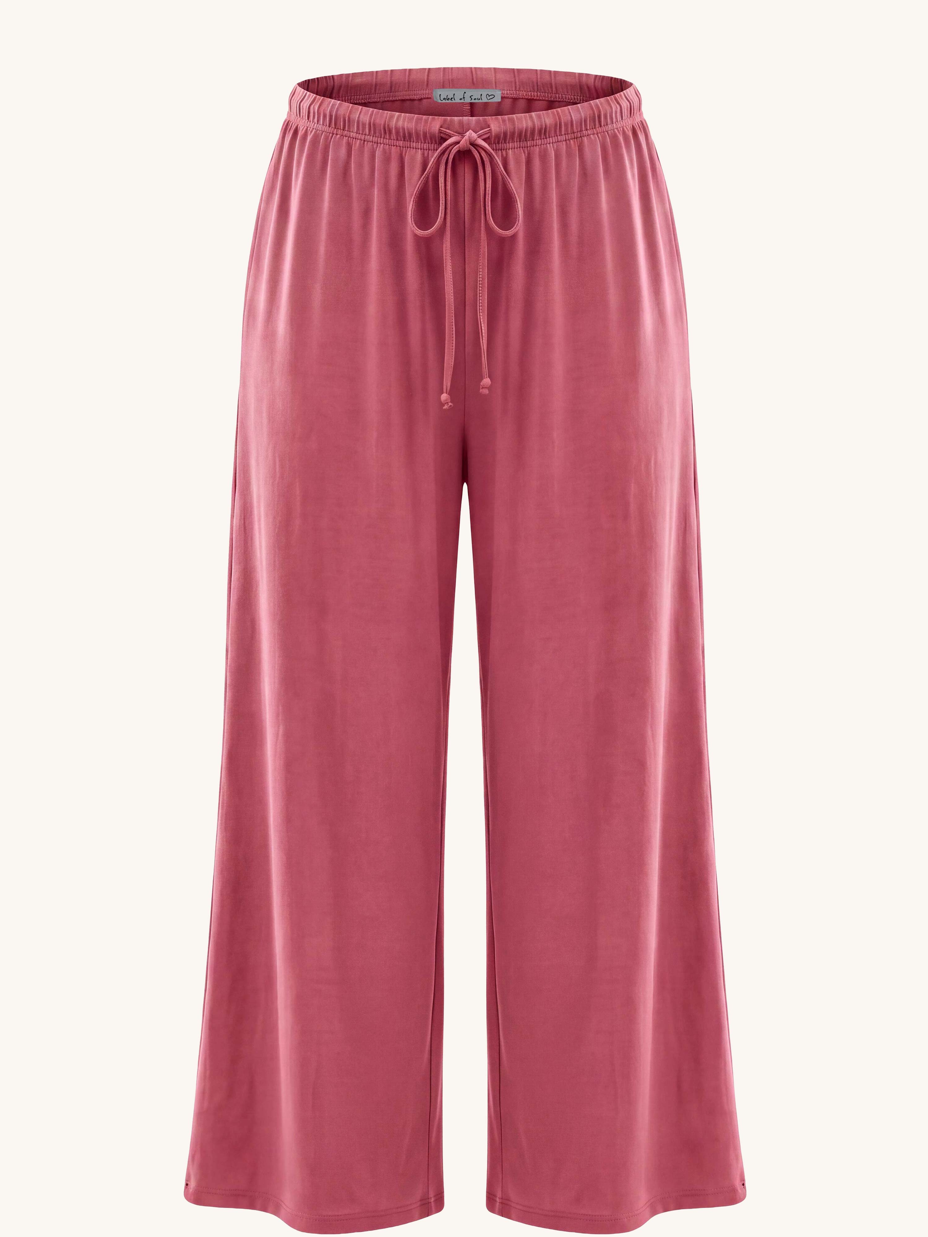 Basic Oversize Loungewear Palazzo Hose - LONG - Berry