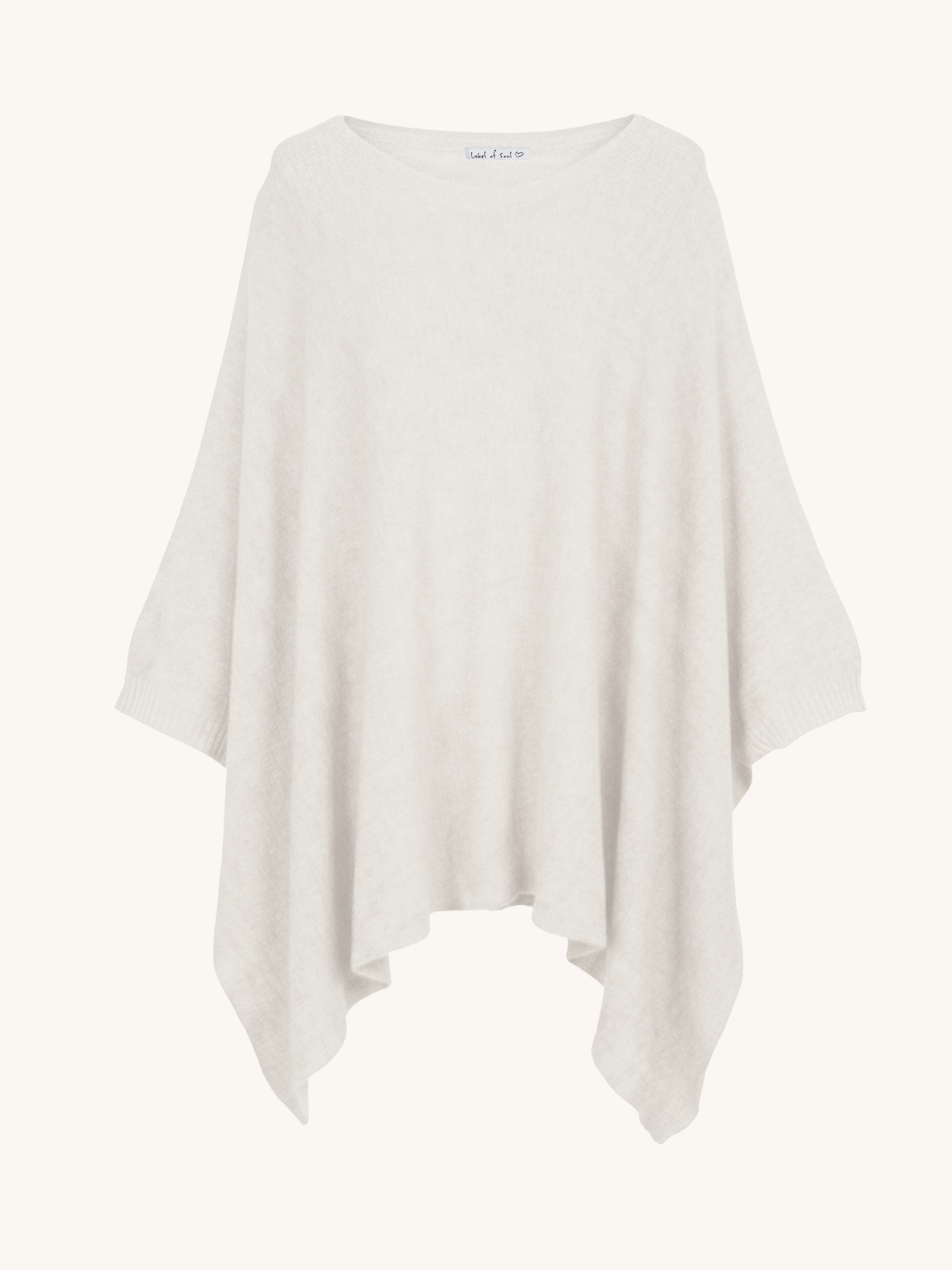 Oversize Viskose Kurzarm Poncho - Creme Oversize Viskose Kurzarm Poncho - Creme