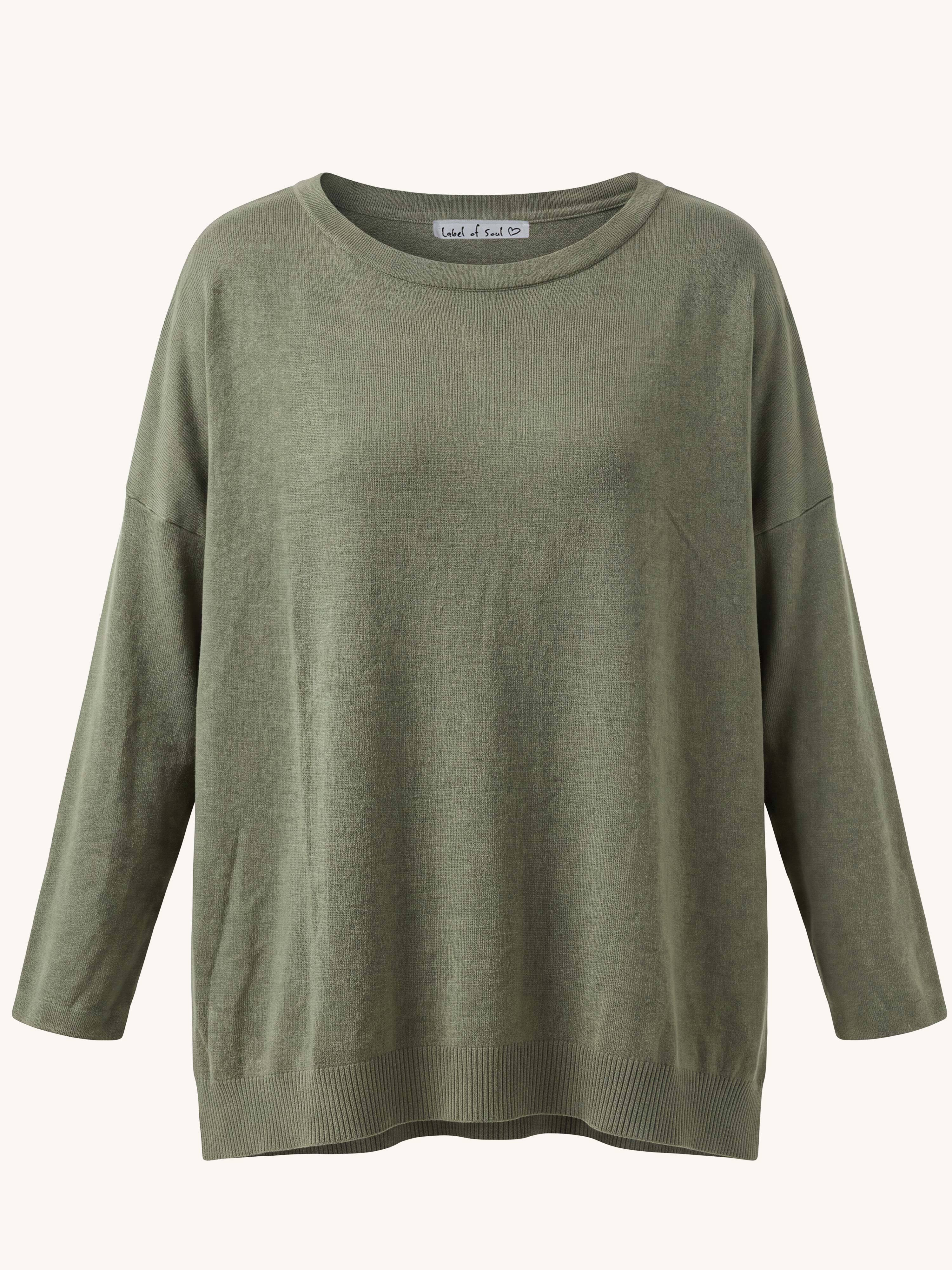 Oversize Viskose Pullover - Olive