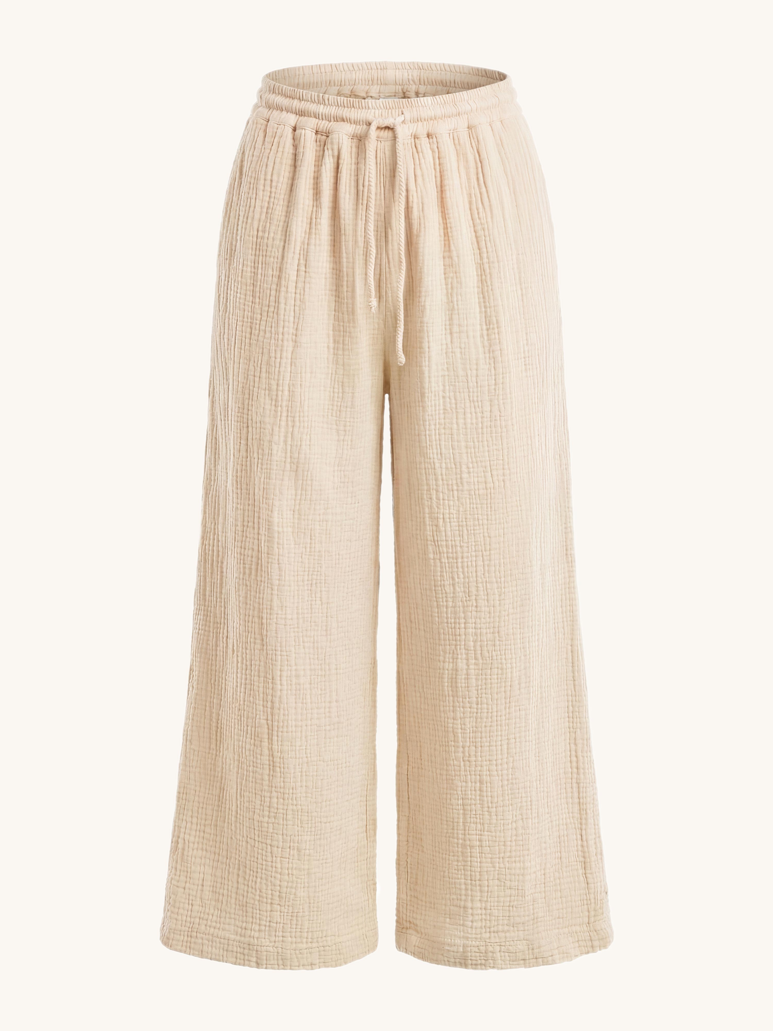 Musselin Palazzo Hose - ONESIZE - Vanille