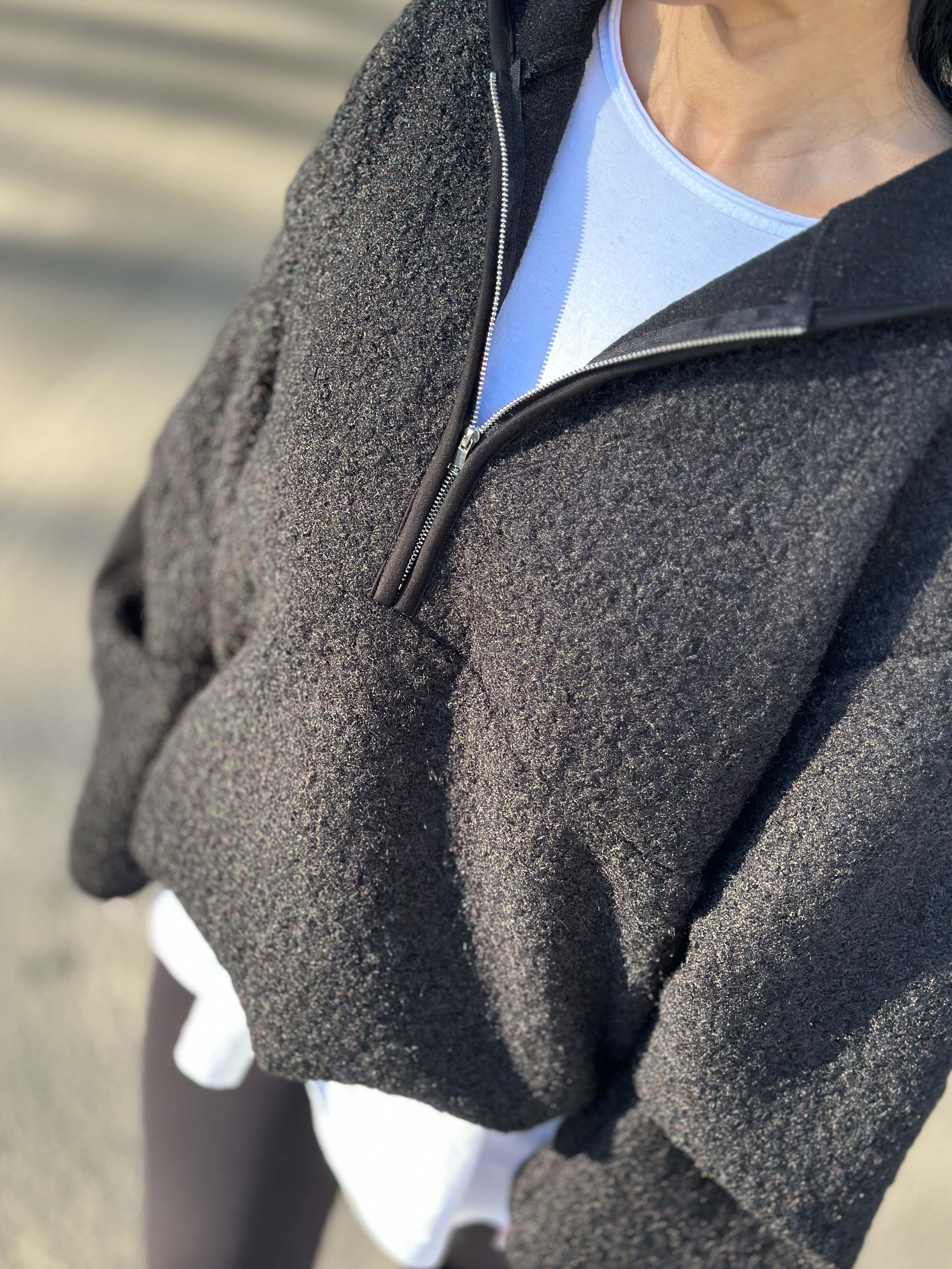Unisex Oversize Hoodie Halfzip - HENRY - Schwarz Unisex Oversize Hoodie Halfzip - HENRY - Schwarz