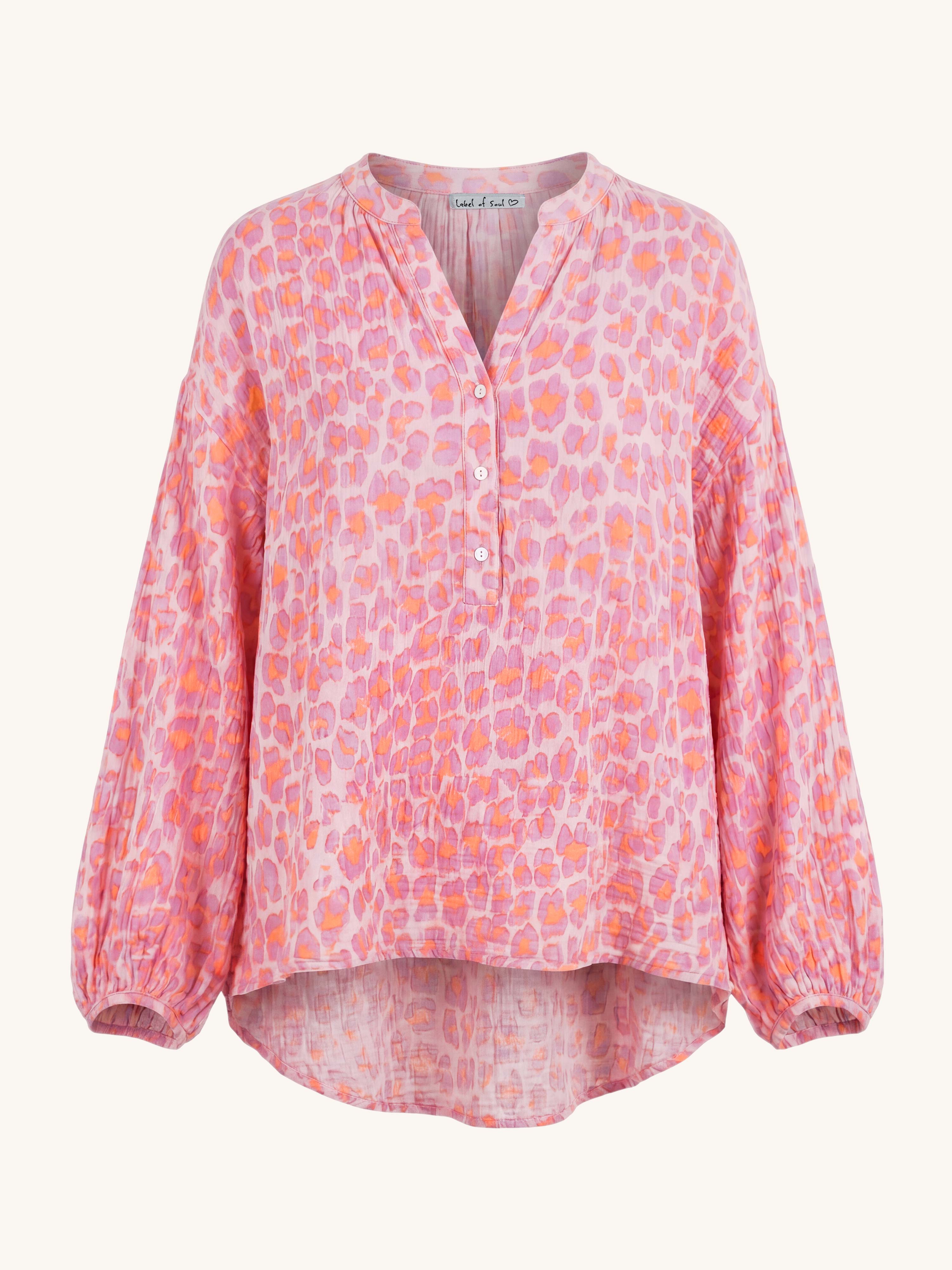 Musselin Vokuhila Oversize Bluse - LEO Unicorn