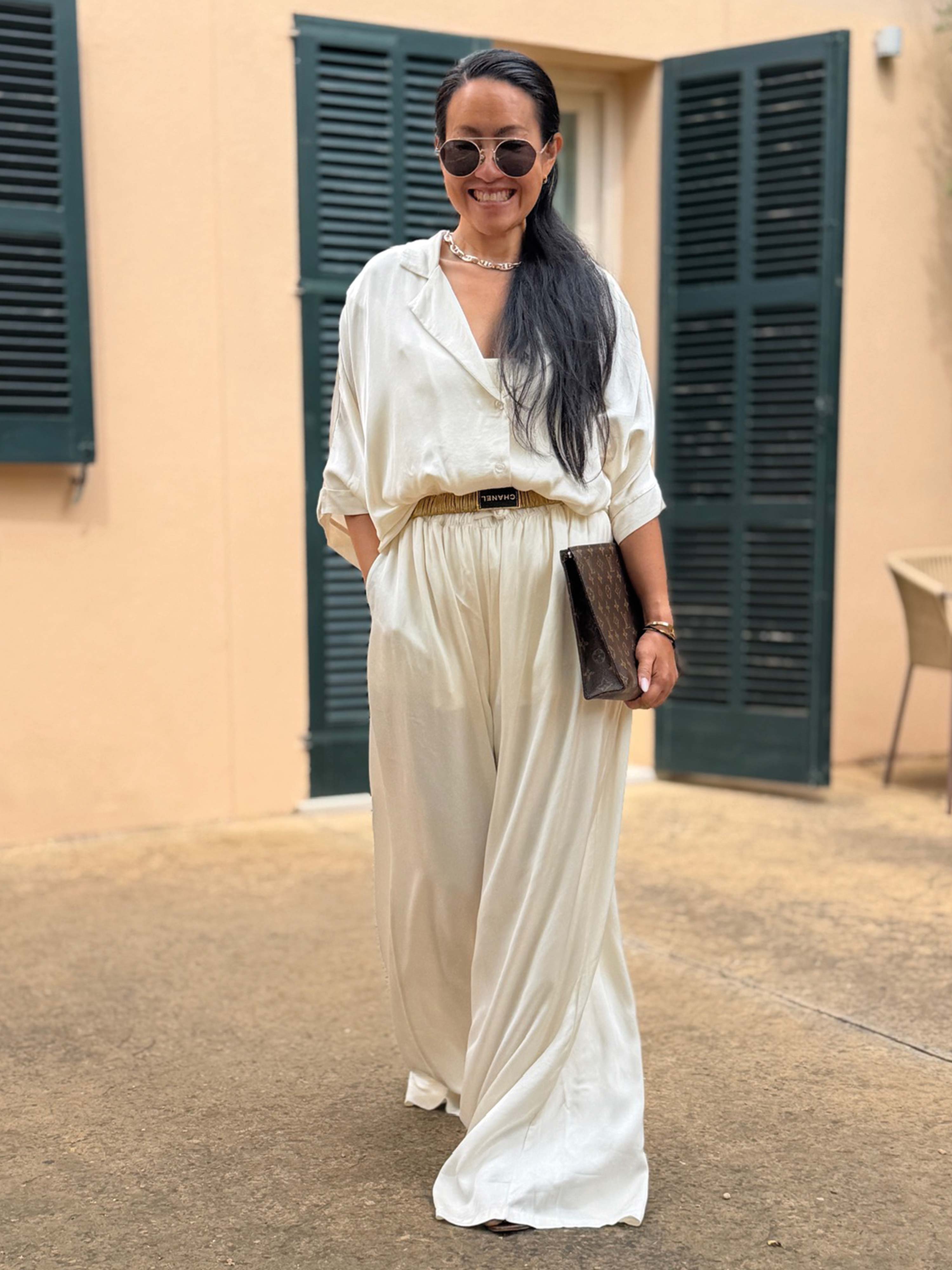 Viskose Palazzo Hose - ELEGANCE - Creme