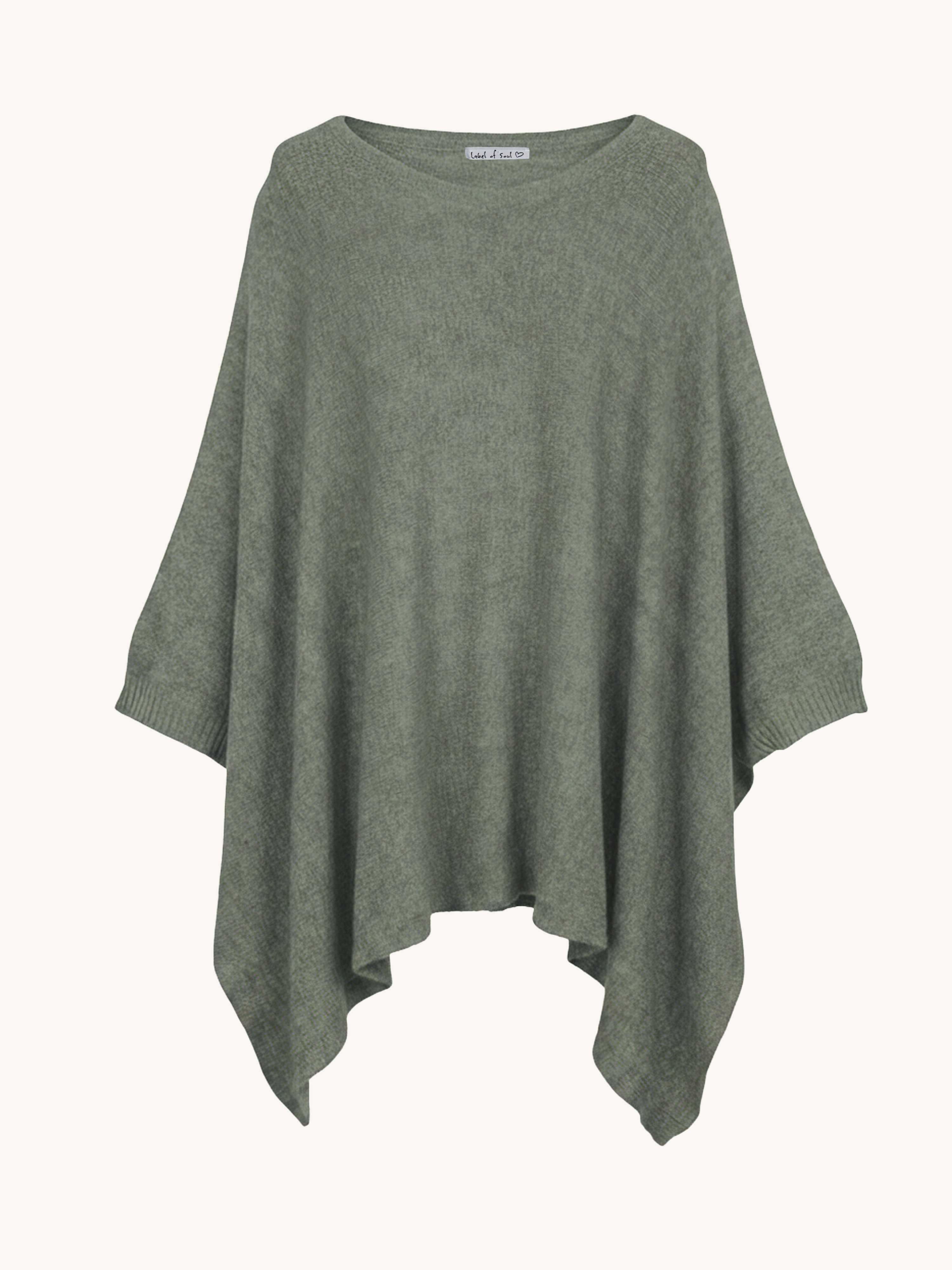 Oversize Viskose Kurzarm Poncho - Salbei Oversize Viskose Kurzarm Poncho - Salbei
