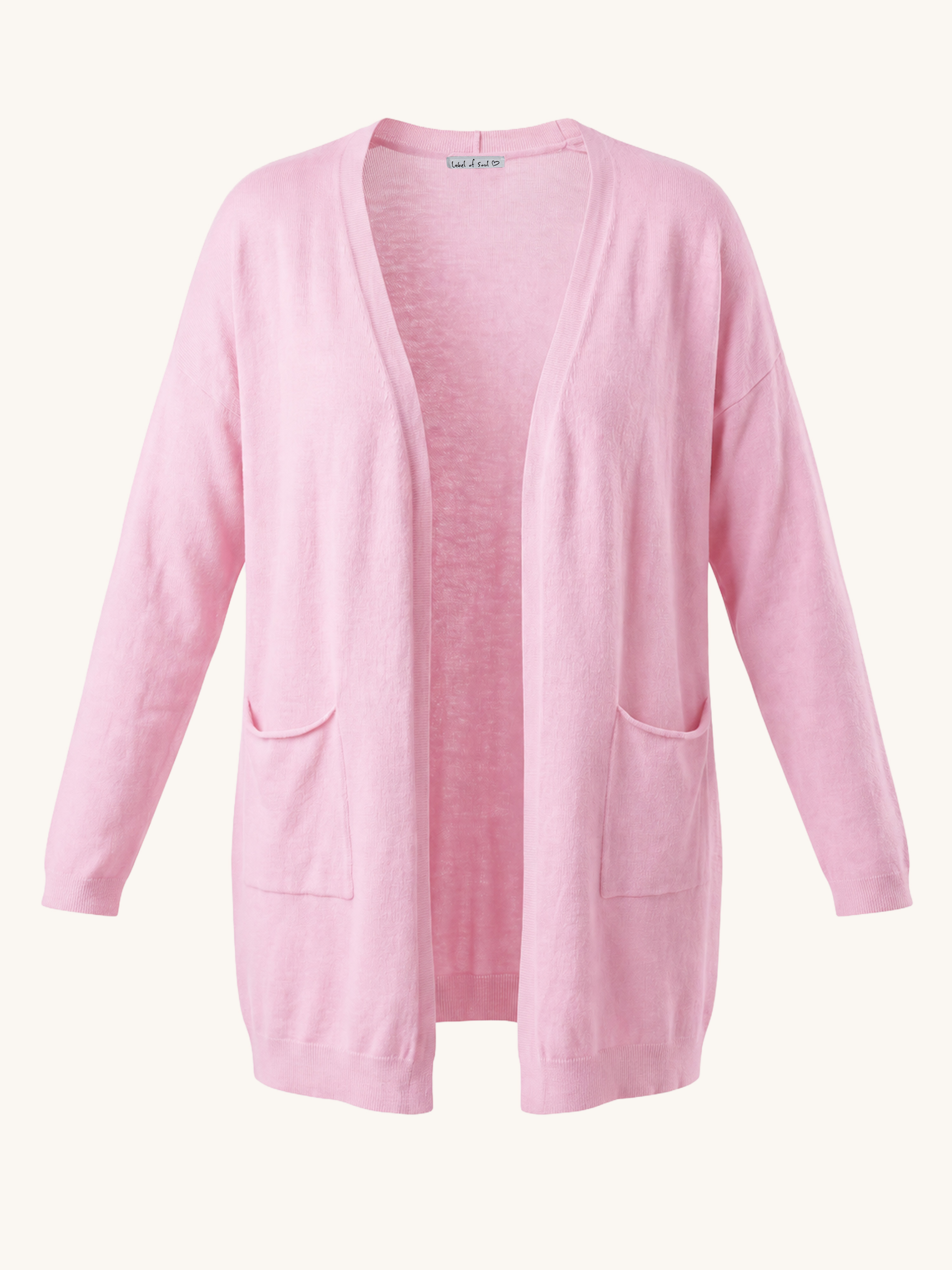 Leichte Oversize Viskose Strickjacke - Rosa