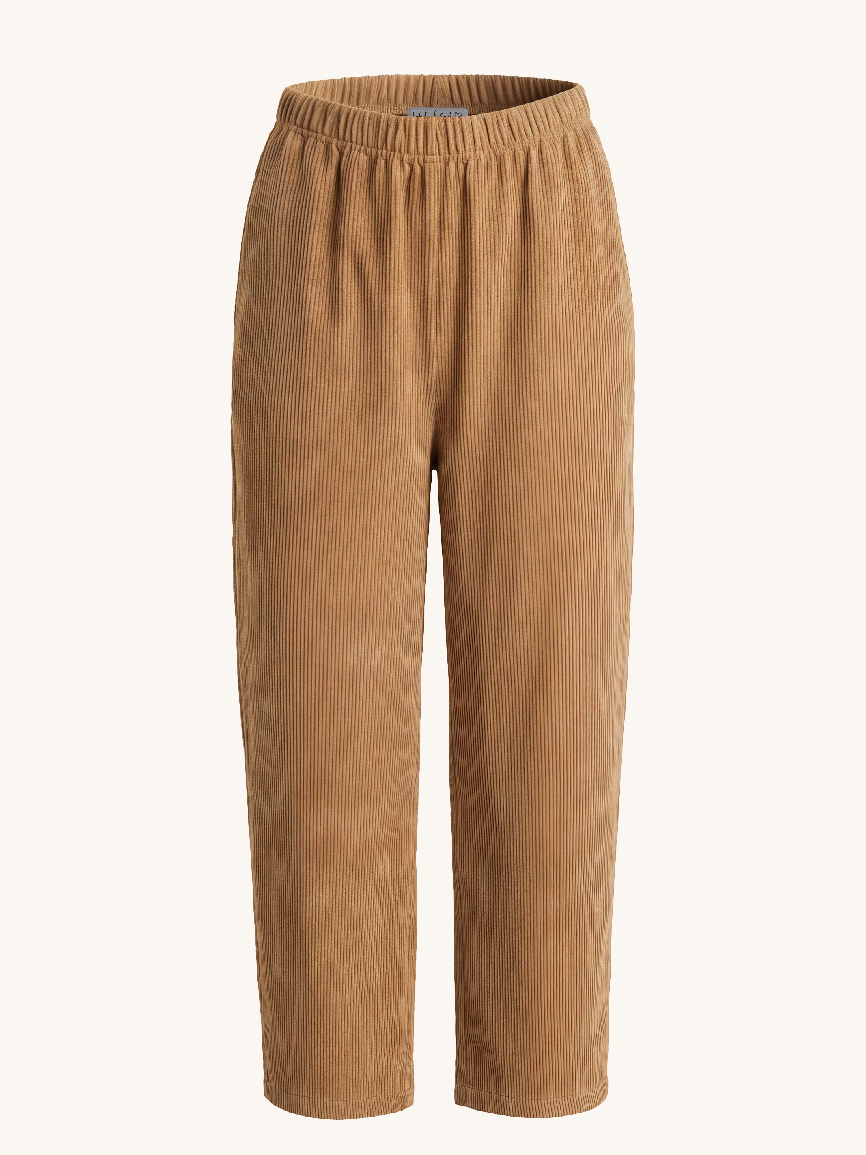 Cordhose mit zulaufendem Bein - Camel