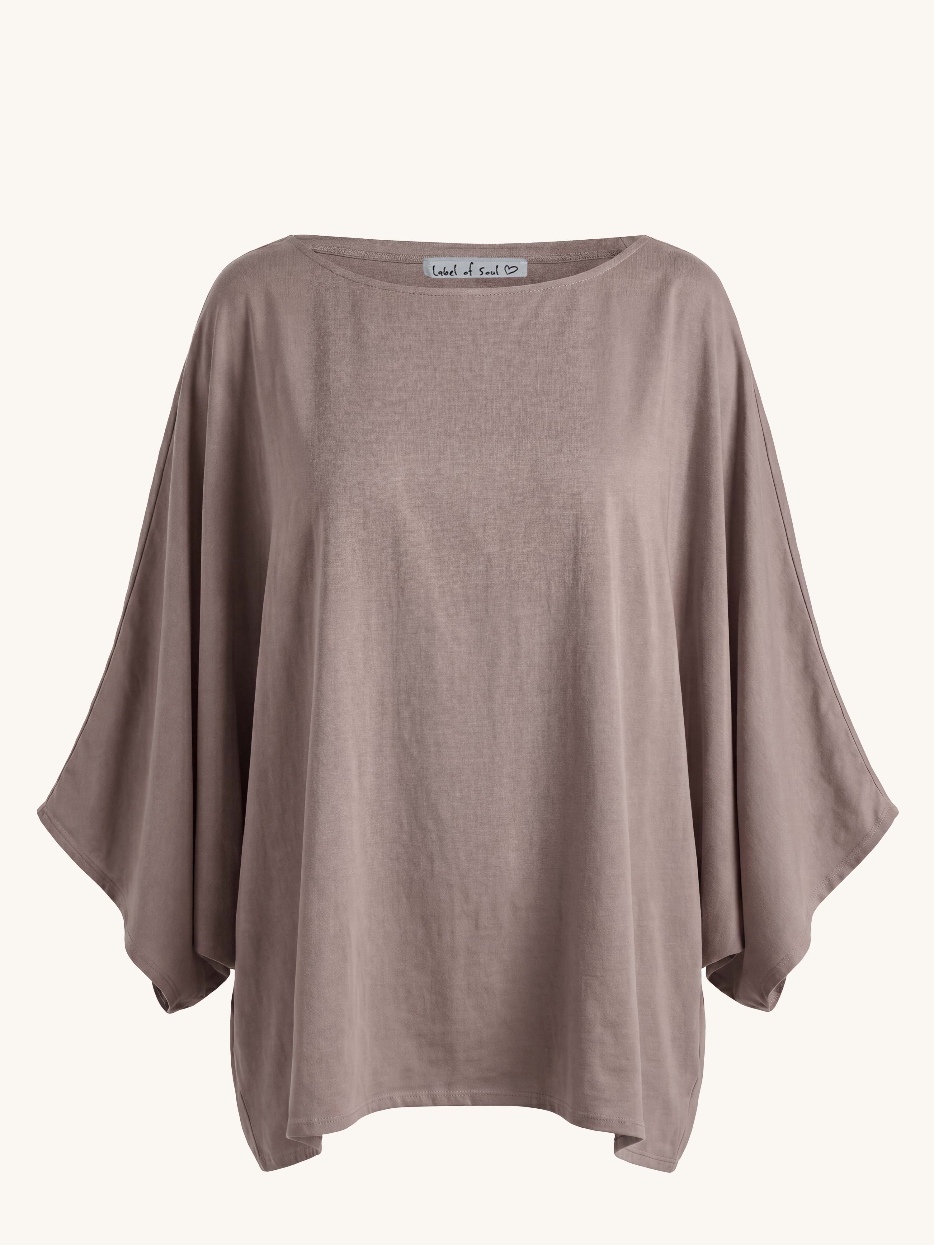 Oversize Cotton Poncho - Taupe