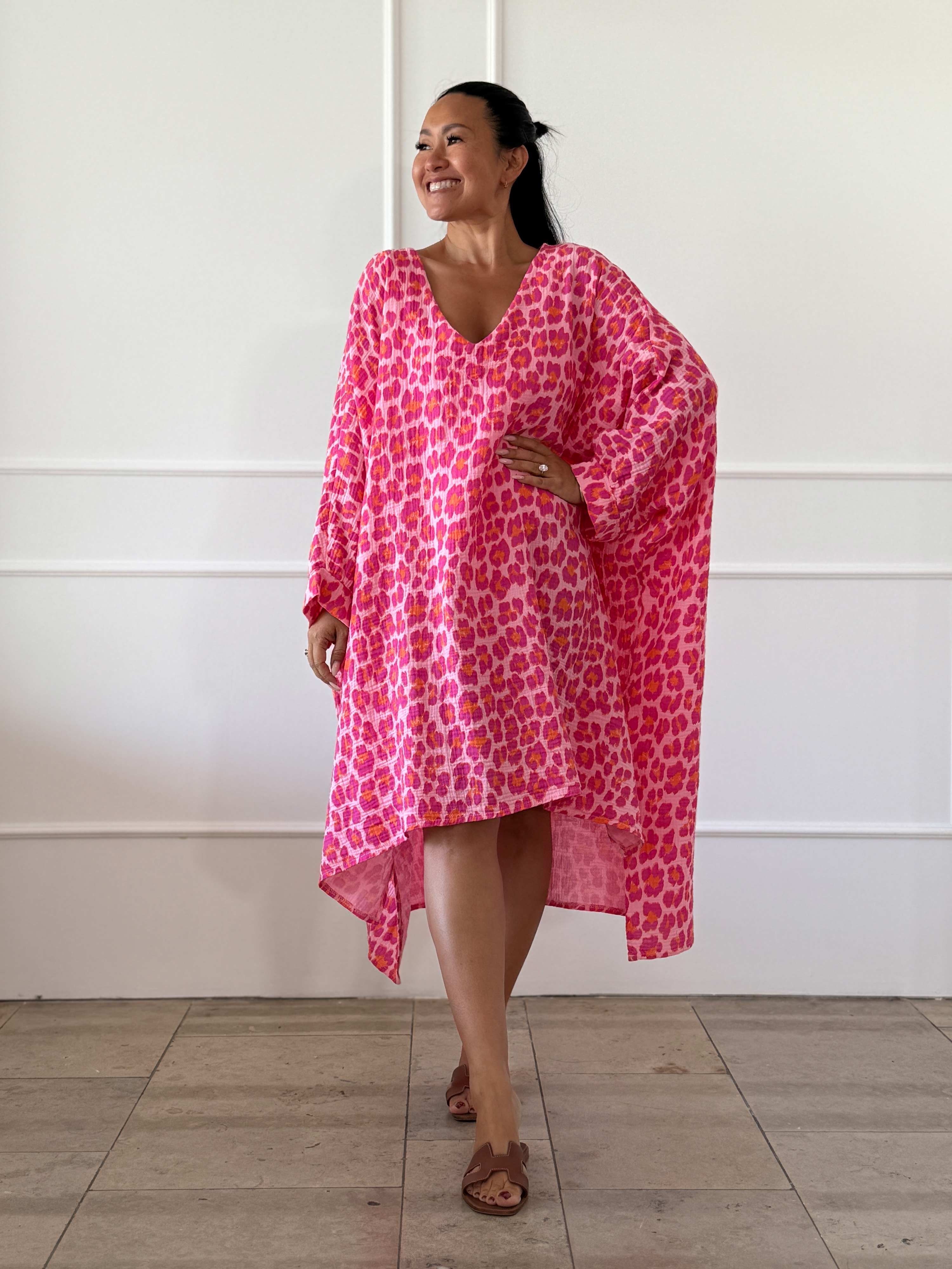Oversize Musselin Blusen Poncho - Leo Juicy