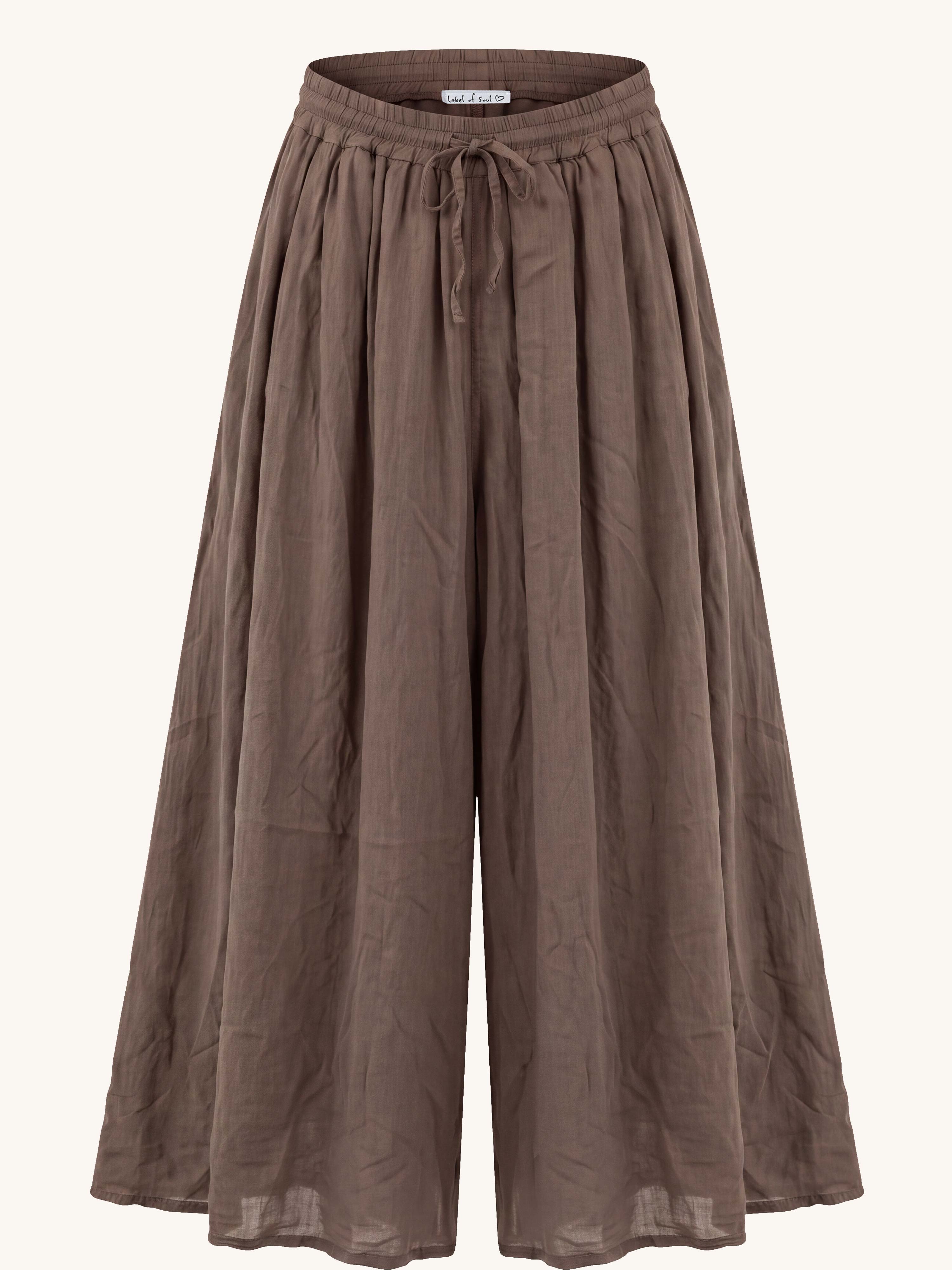 Cotton Oversize Culotte Hose - LONG - Fango