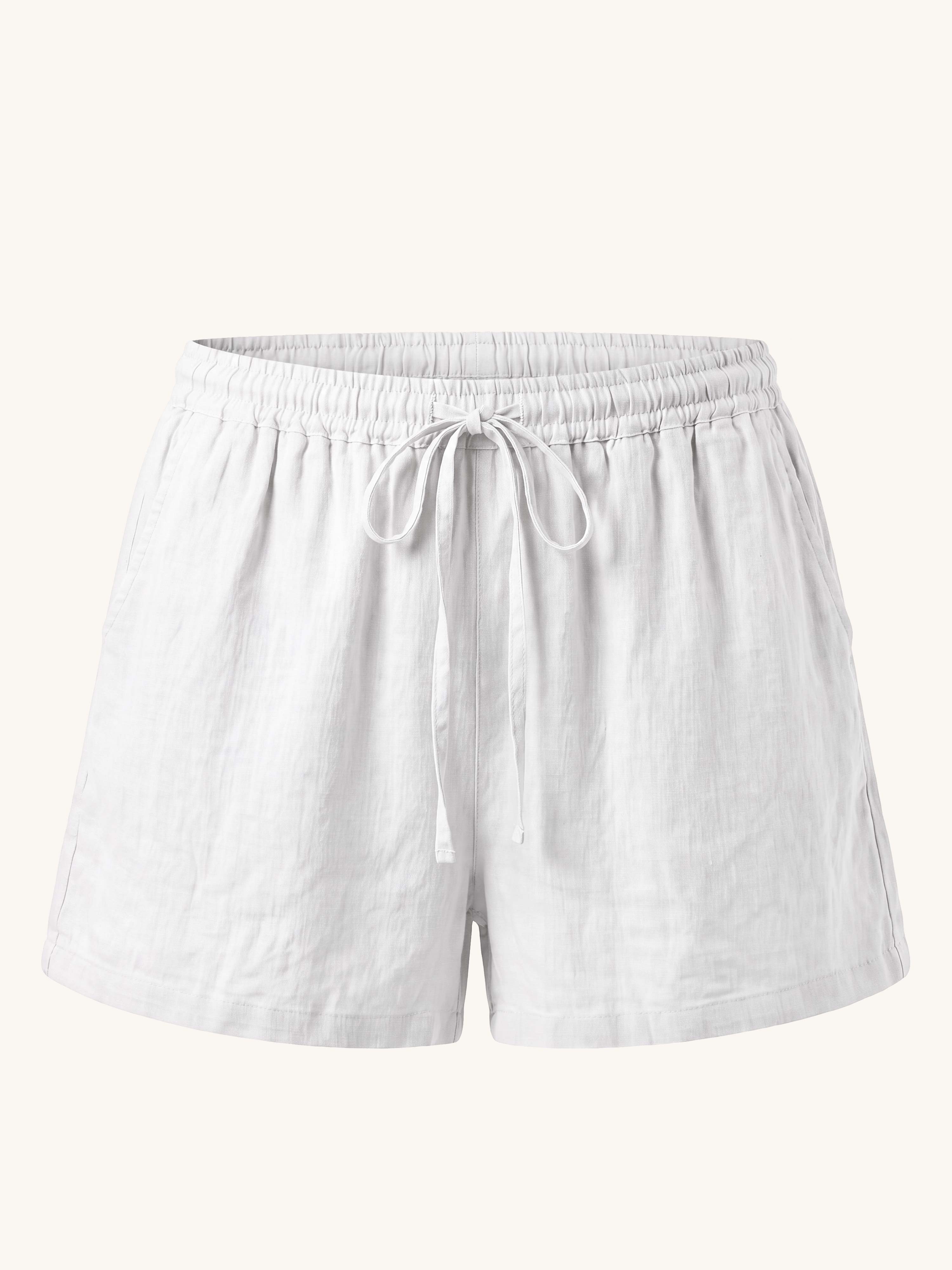 Leinen Bermuda Shorts - Weiss