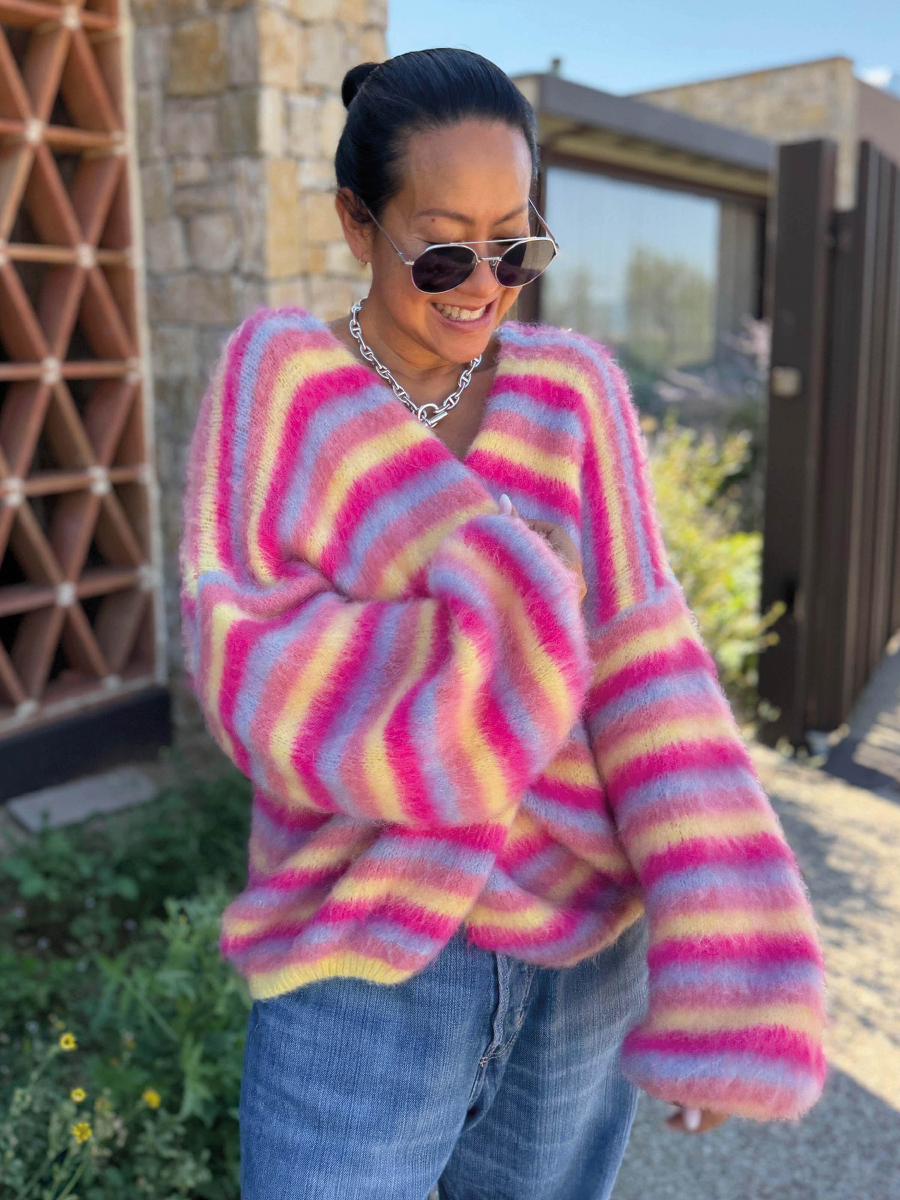 Oversize Cardigan - FLUFFY - Rainbow Bunt