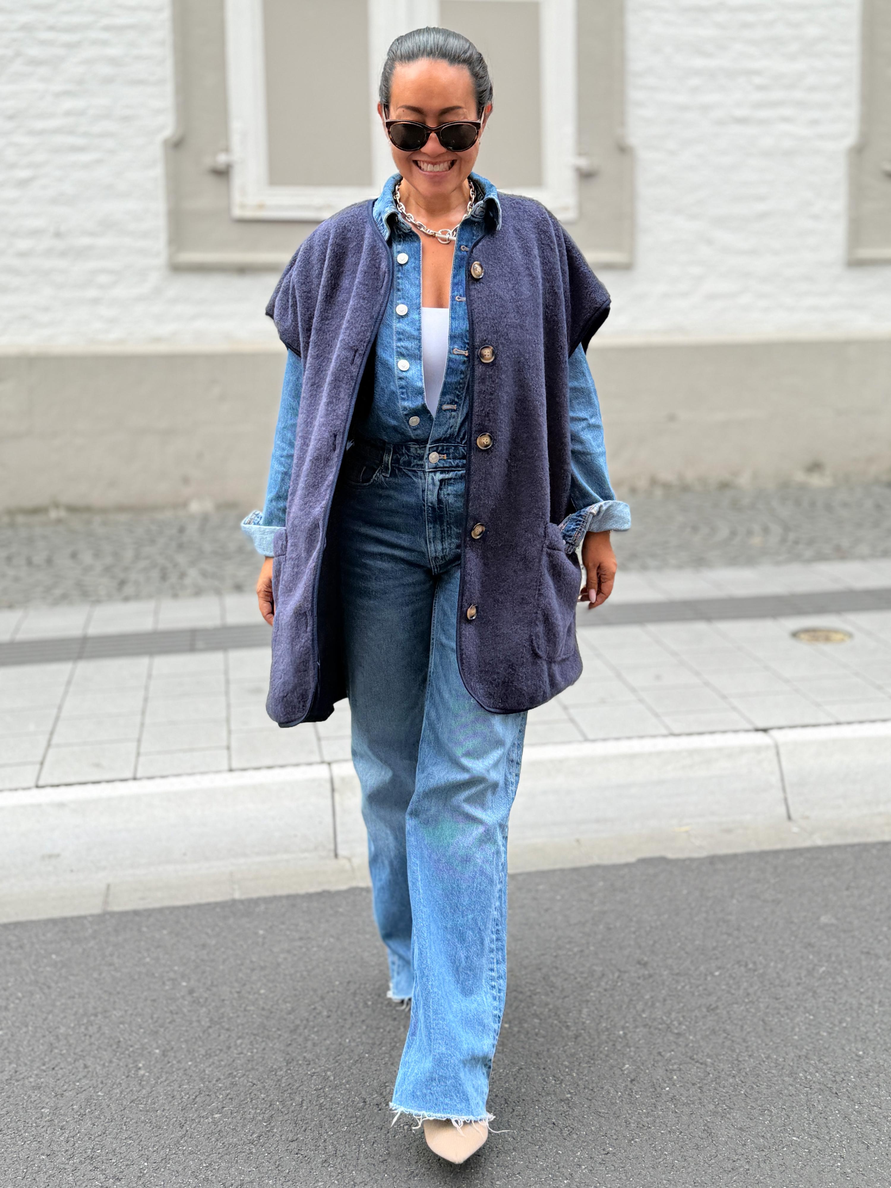 Oversize Weste mit Taschen - SIGNATURE - Navy
