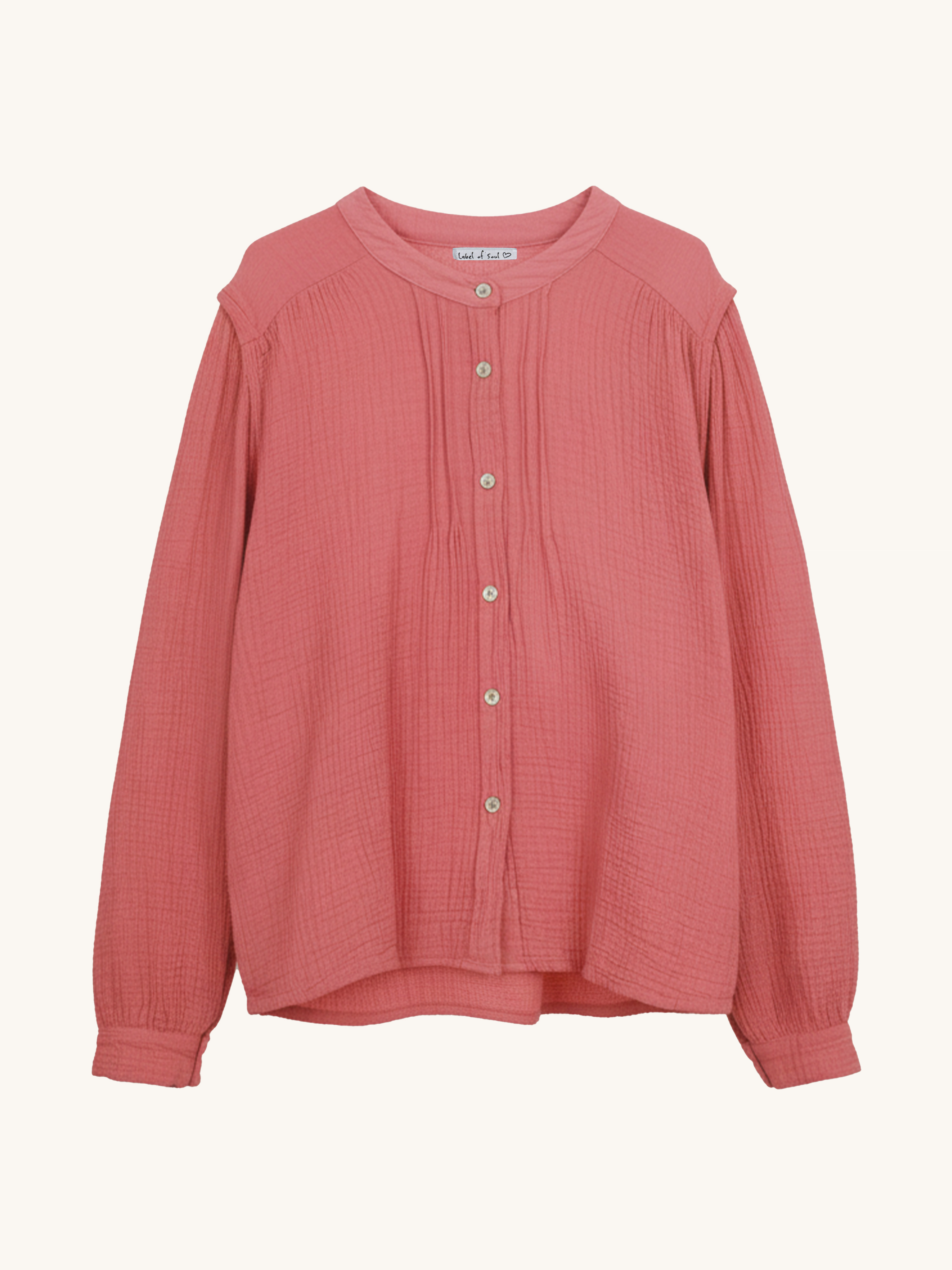 Musselin Oversize Rundhals Bluse - FLORENCE - Rosewood