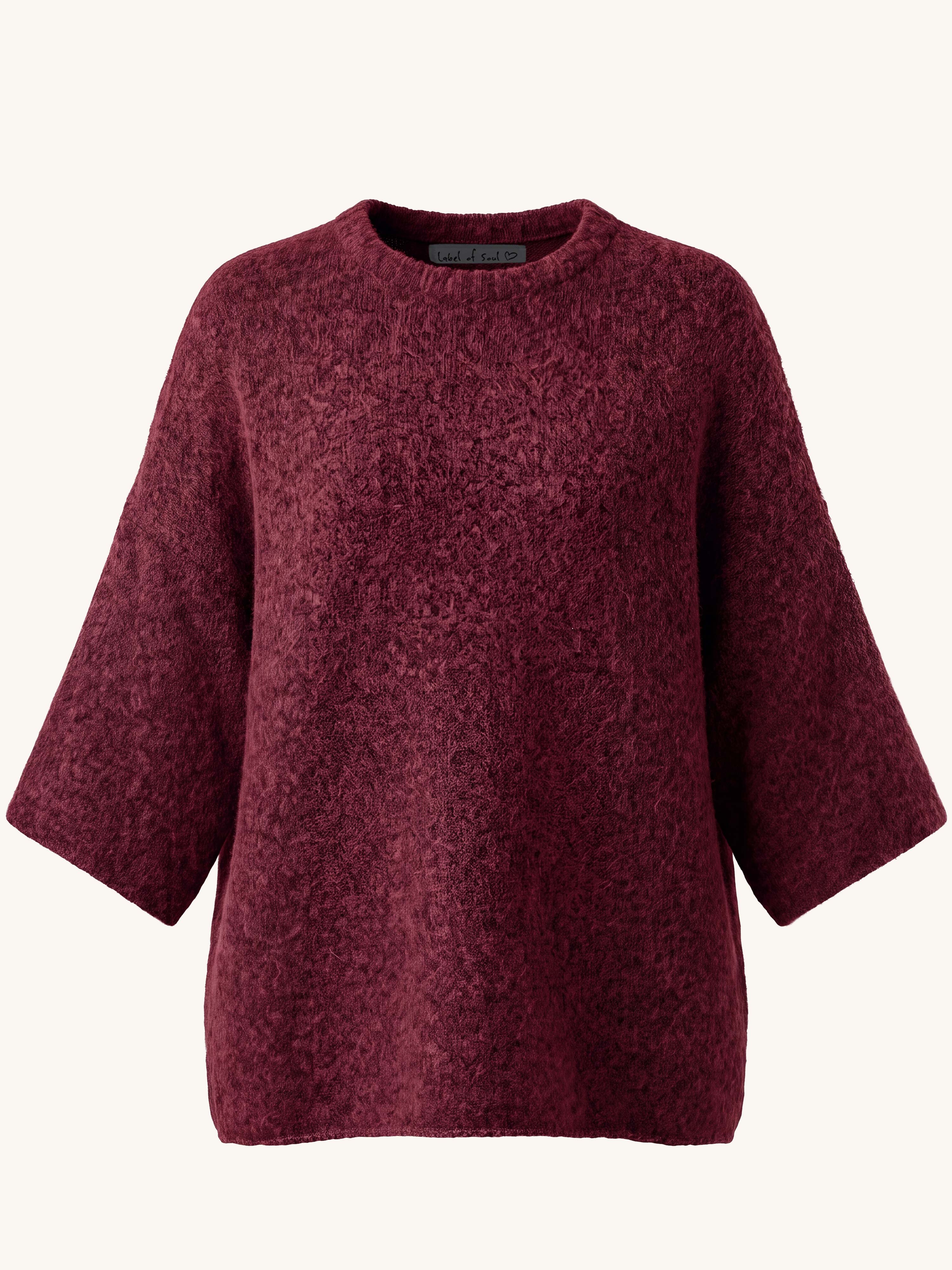 Soft Alpaka Kurzarm Shirt - Burgundy
