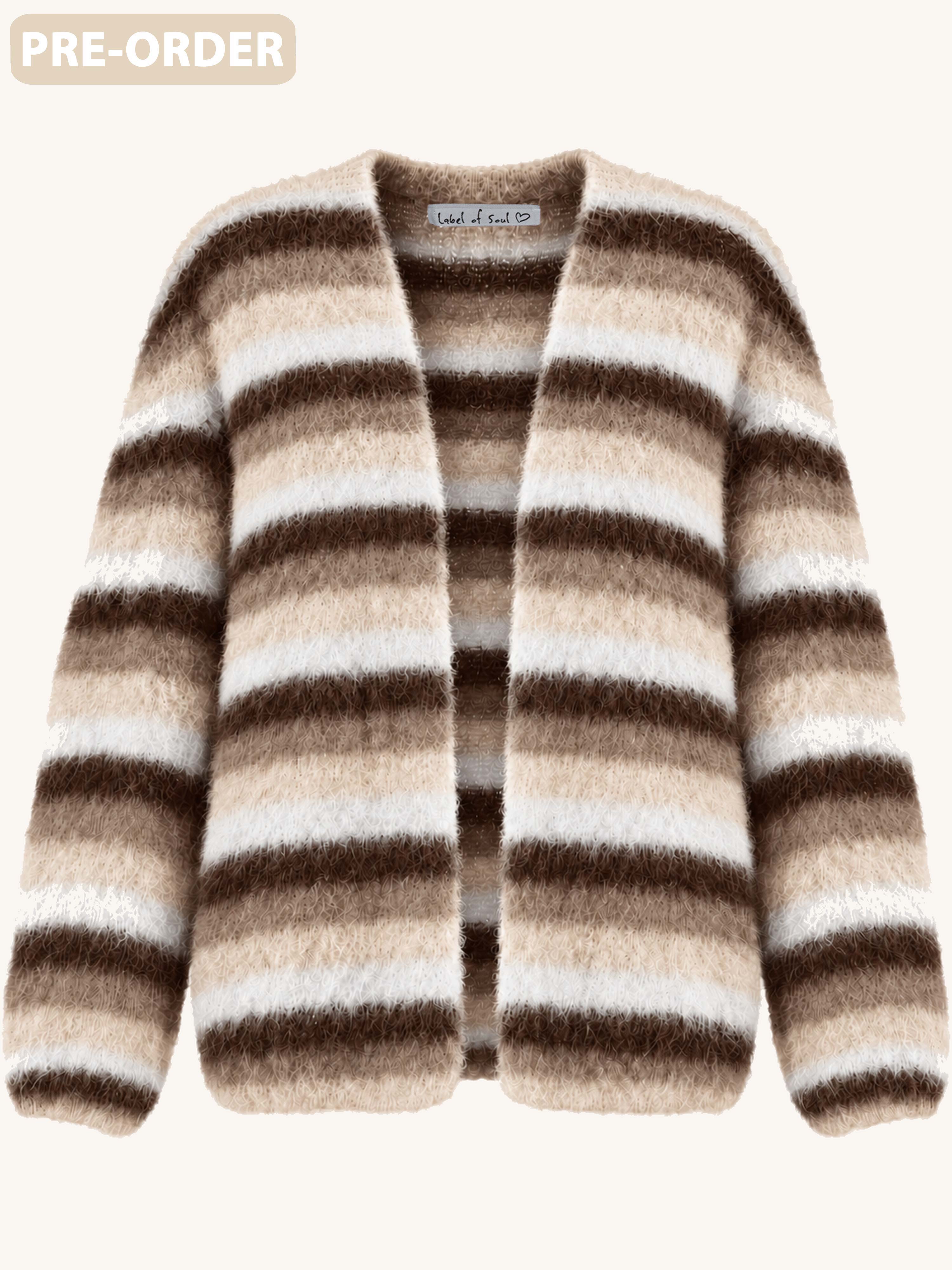 PRE-ORDER: Oversize Cardigan - FLUFFY - Schoko Mix