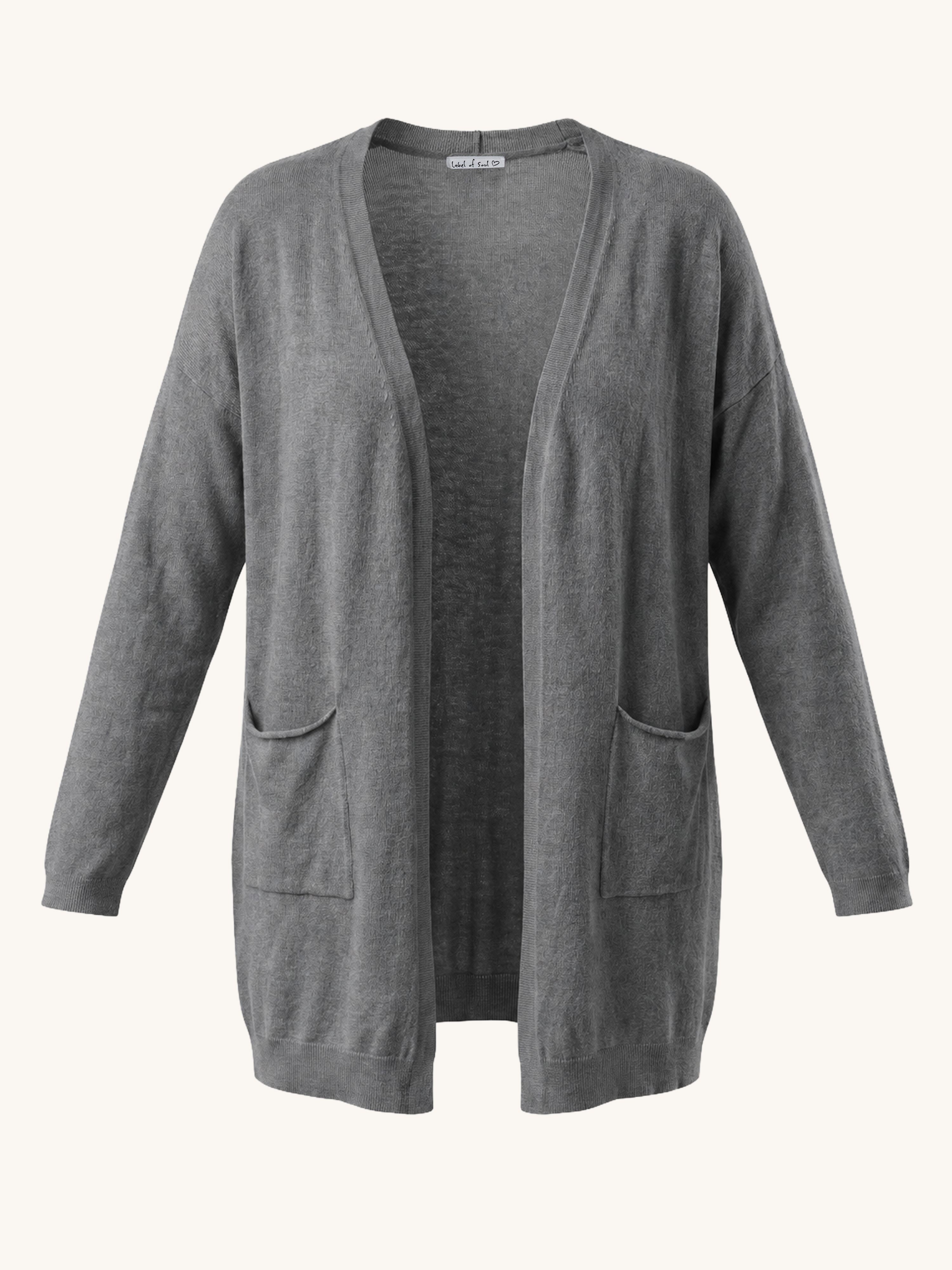 Leichte Oversize Viskose Strickjacke - Anthrazit