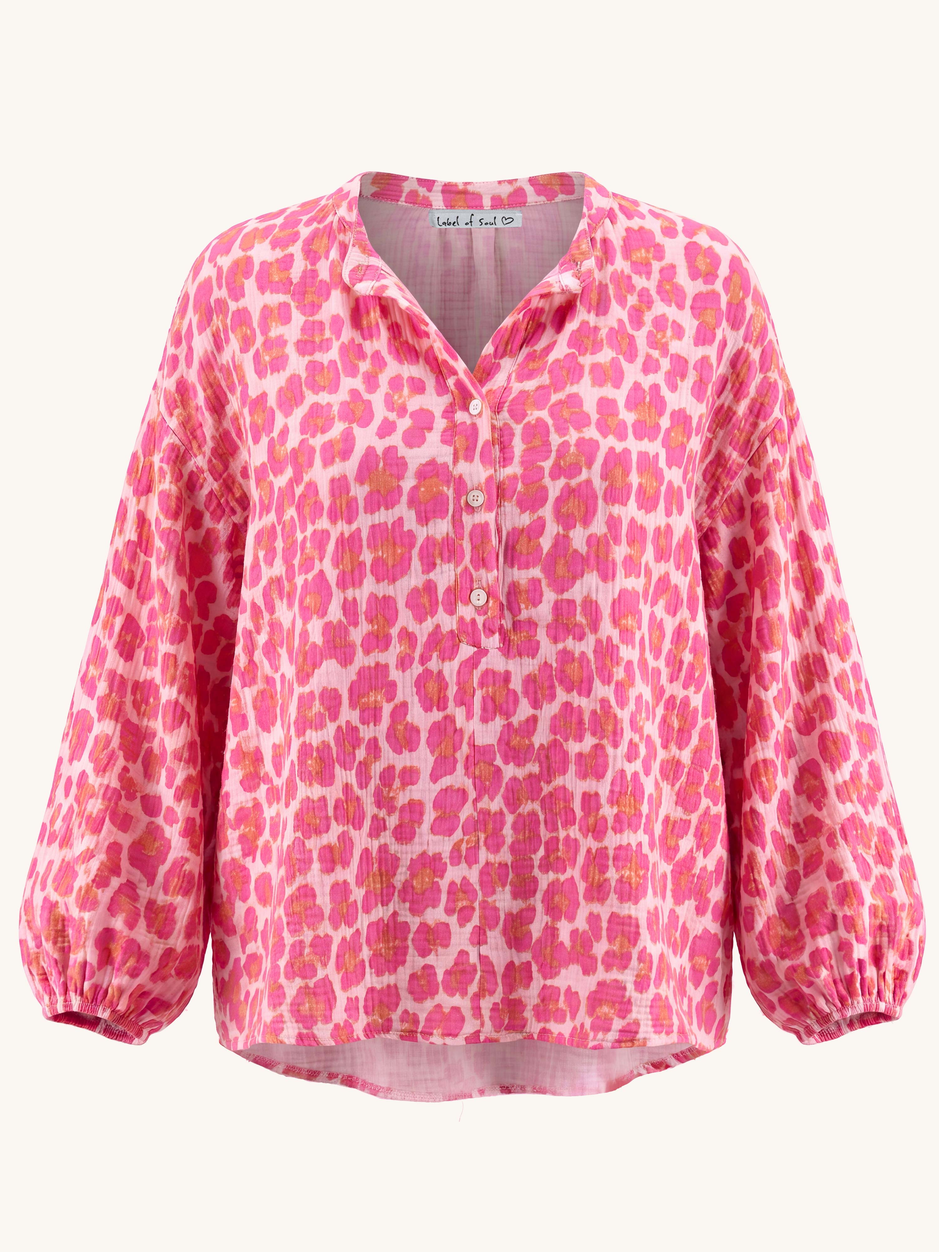 Musselin Vokuhila Oversize Bluse - LEO Juicy
