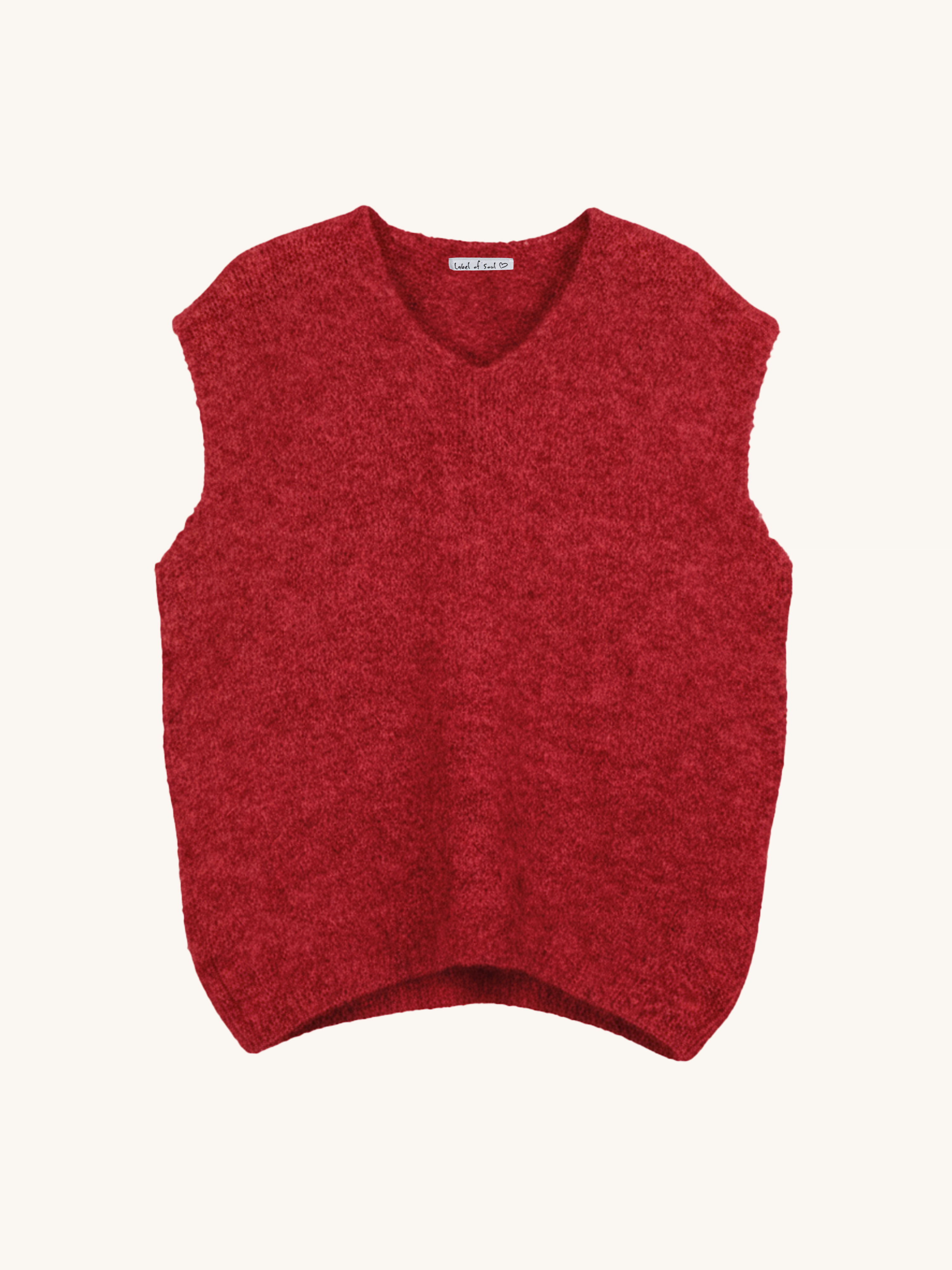 Oversize Pullunder mit Alpakawollanteil - Rouge