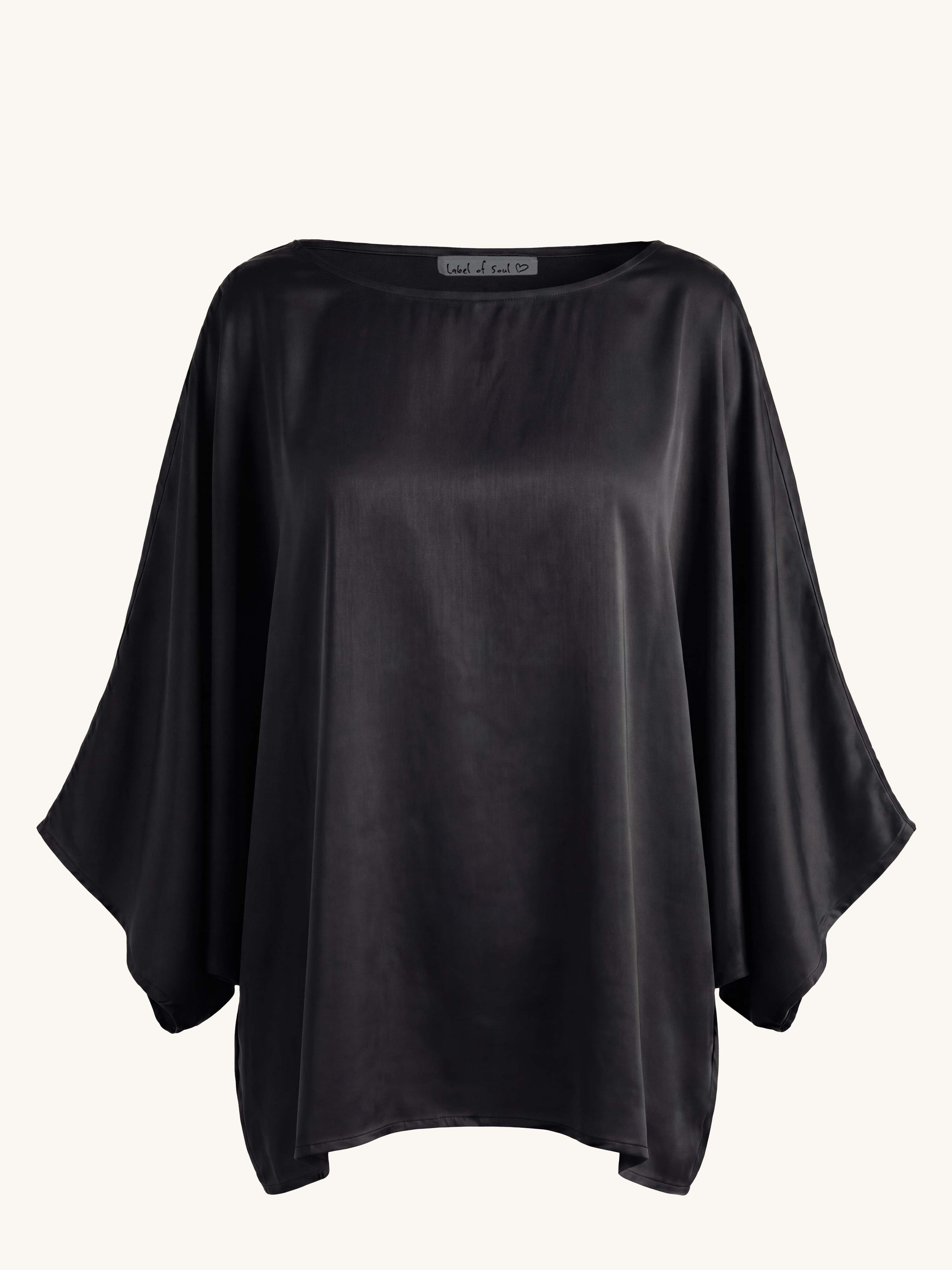Oversize Viskose Poncho - ELEGANCE - Schwarz