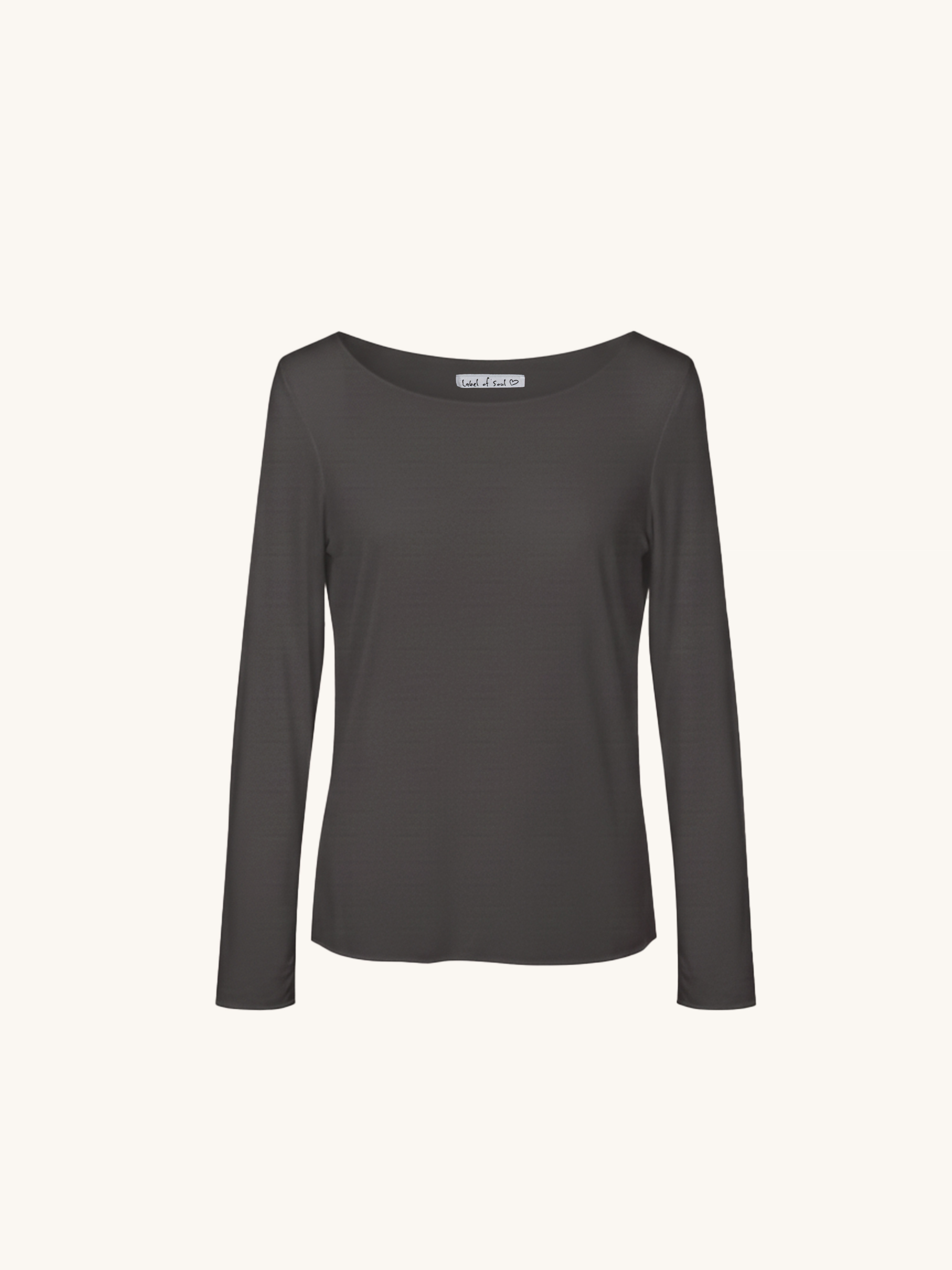 Soft Langarmshirt mit Kaschmiranteil - Schoko