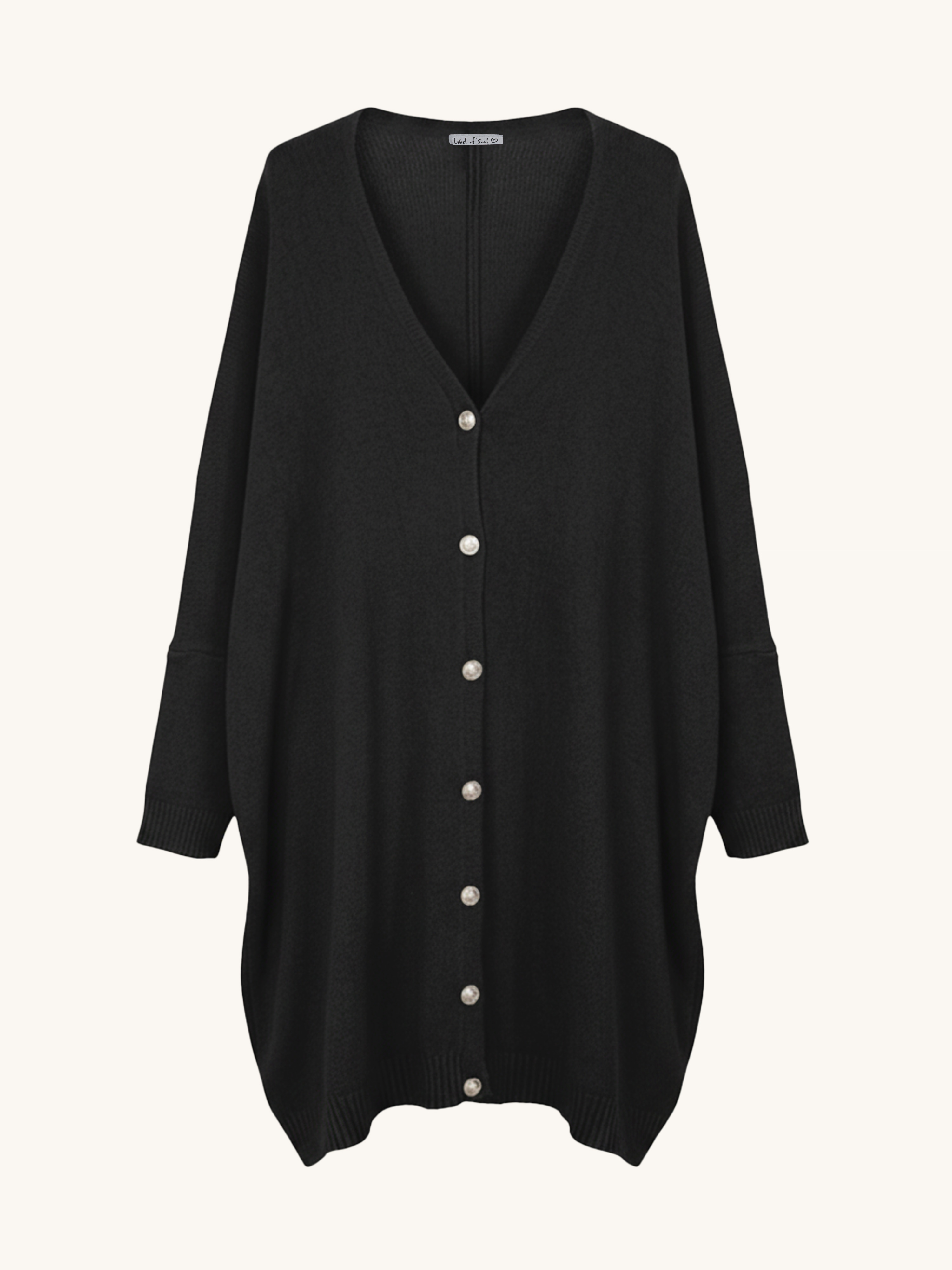 Oversize Viskose Cardigan TALL - Schwarz Oversize Viskose Cardigan TALL - Schwarz