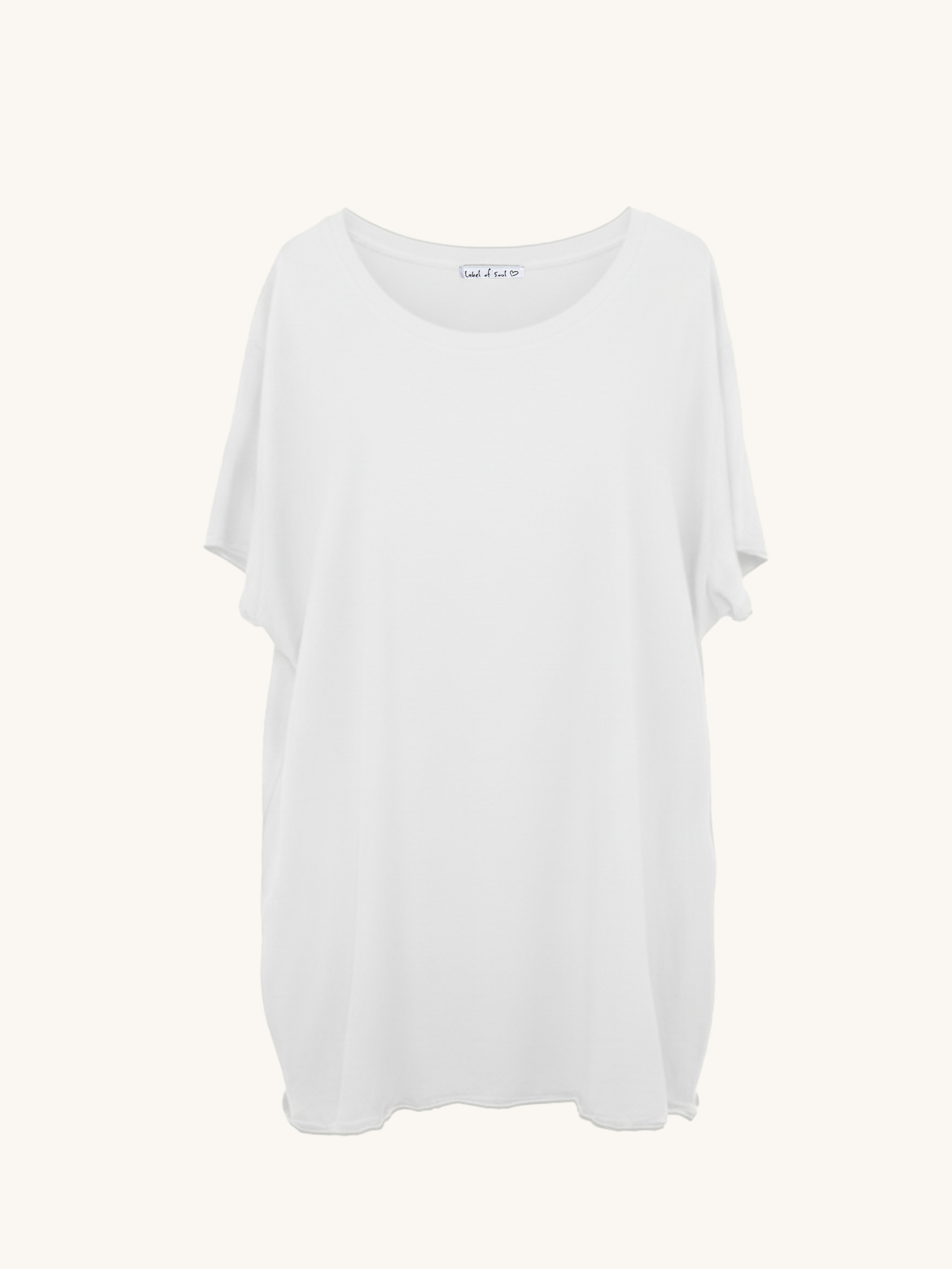 Basic Long Kurzarmshirt - Weiss