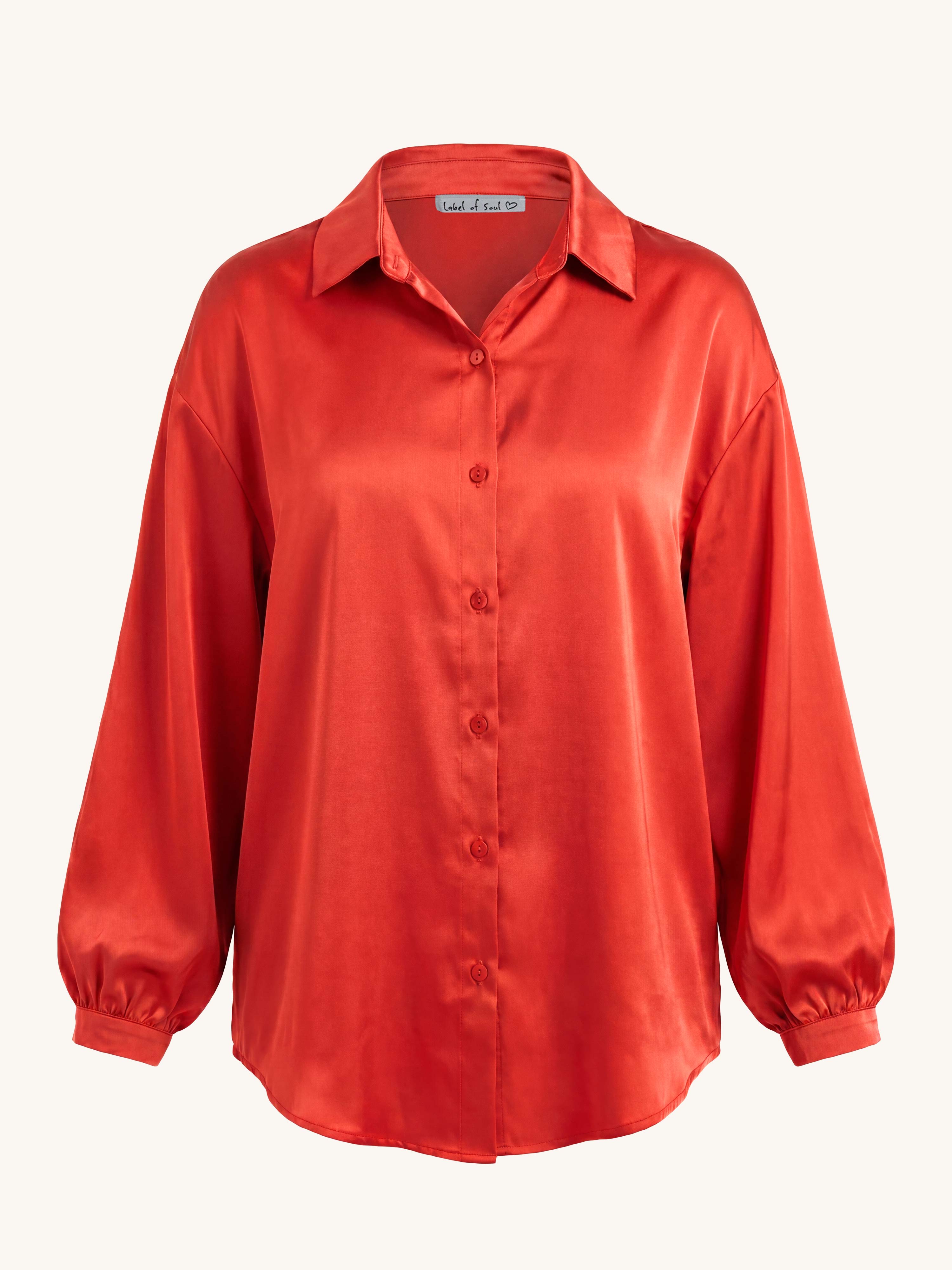 Viskose Midi Oversize Bluse - ELEGANCE - Watermelon