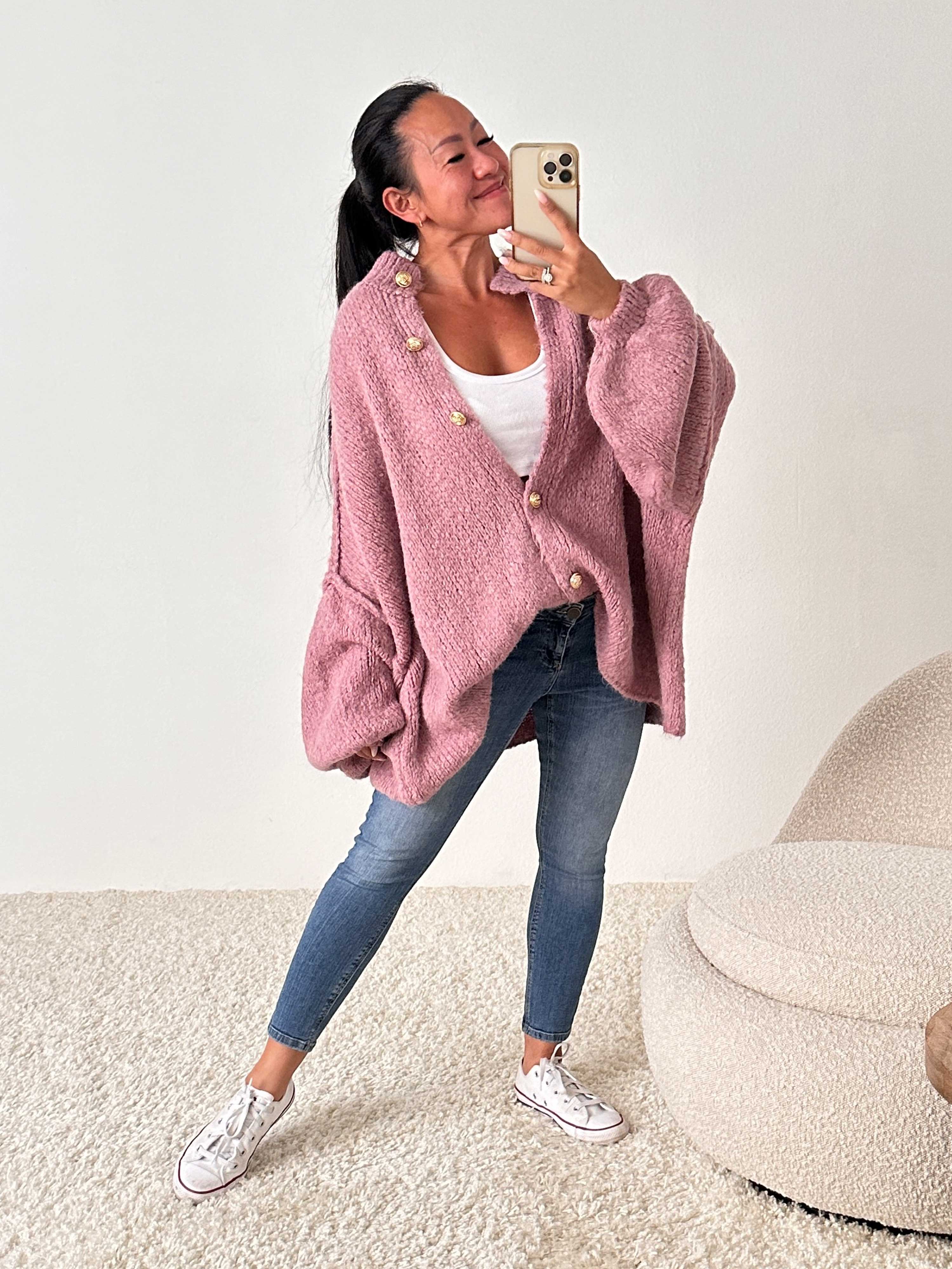 Oversize FLAUSCHI Cardigan - Mauve