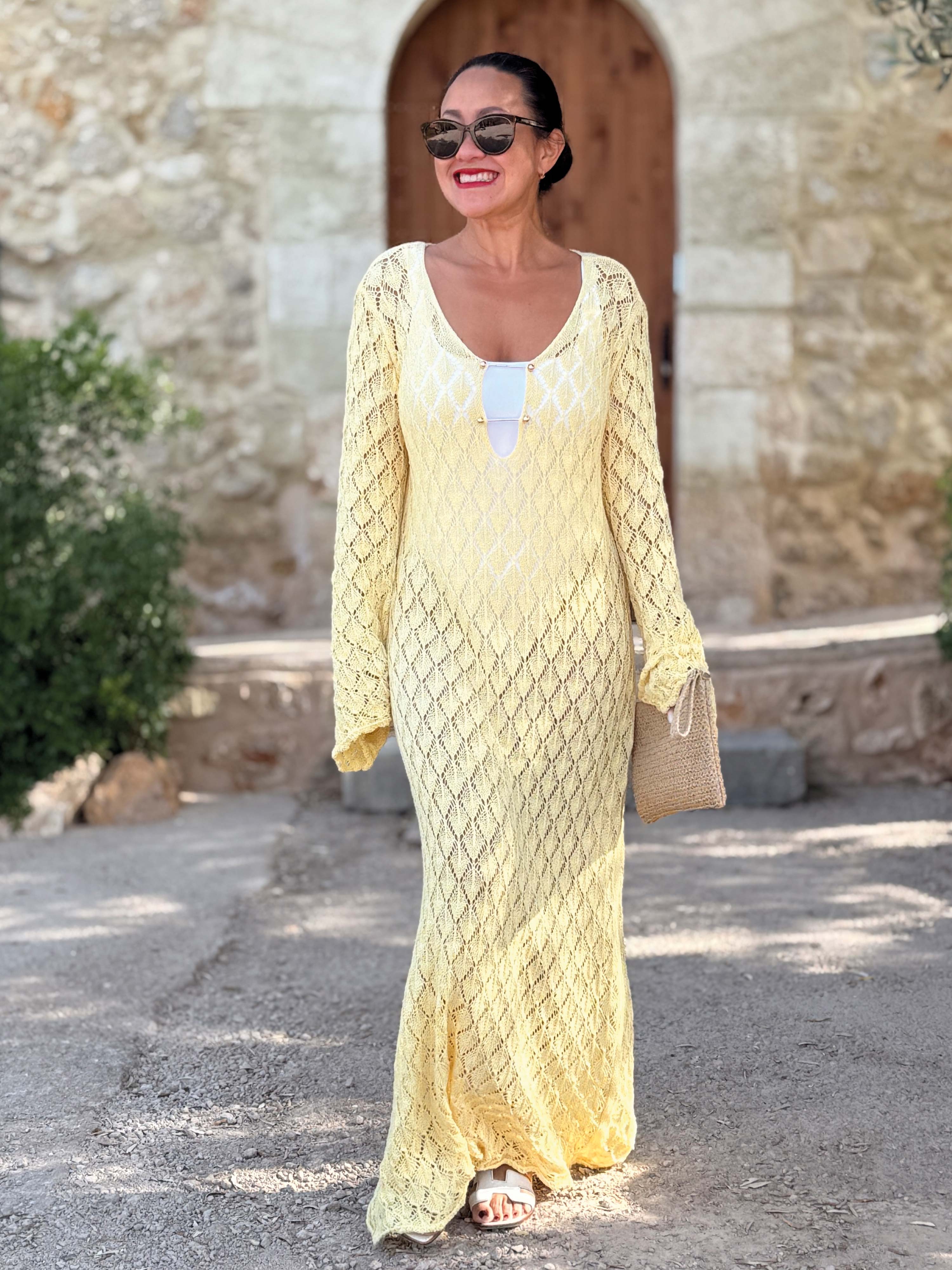 Häkel Beach Strickkleid - Lemon