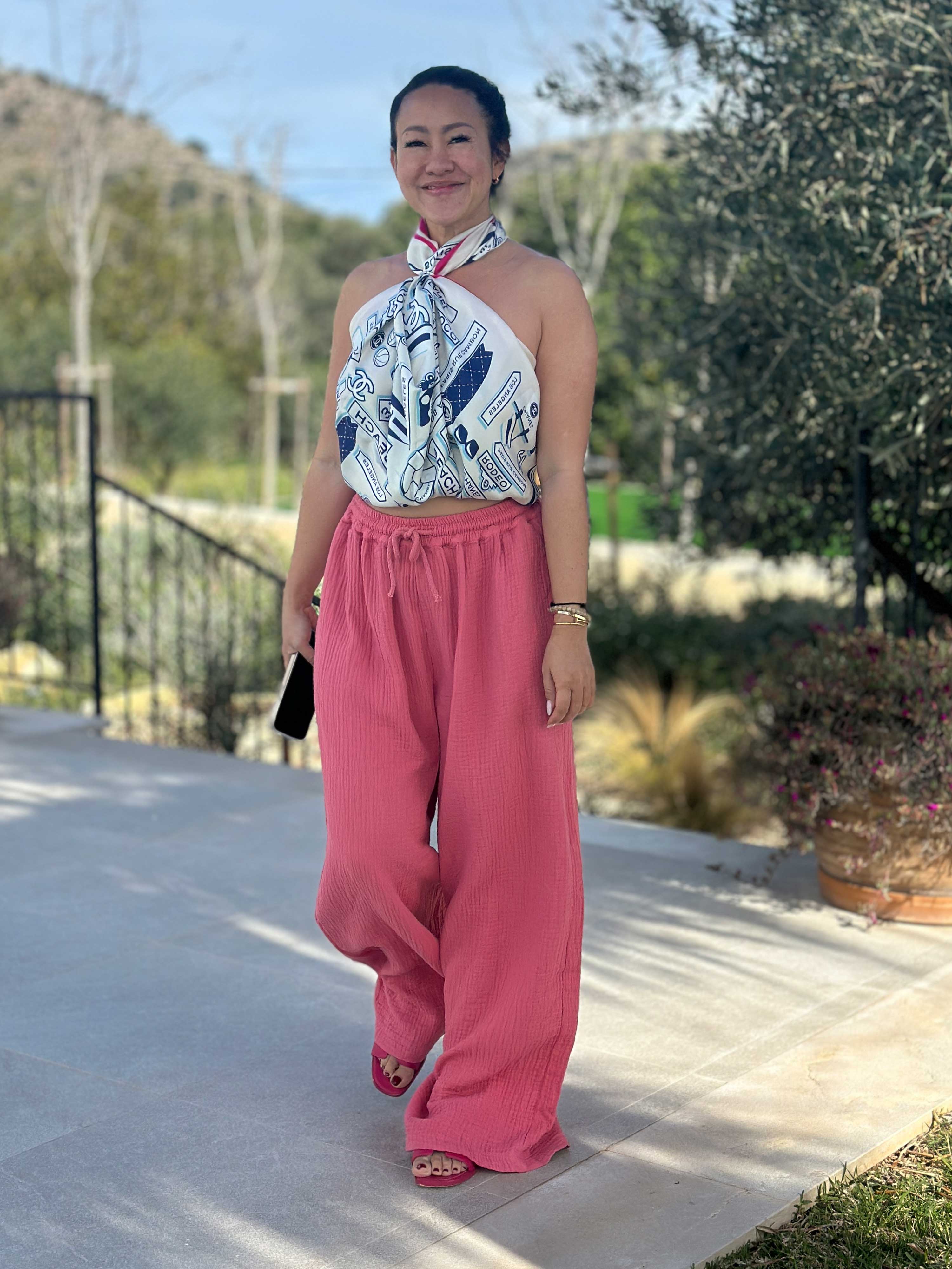 Musselin Palazzo Hose - QUEENSIZE - Macaron