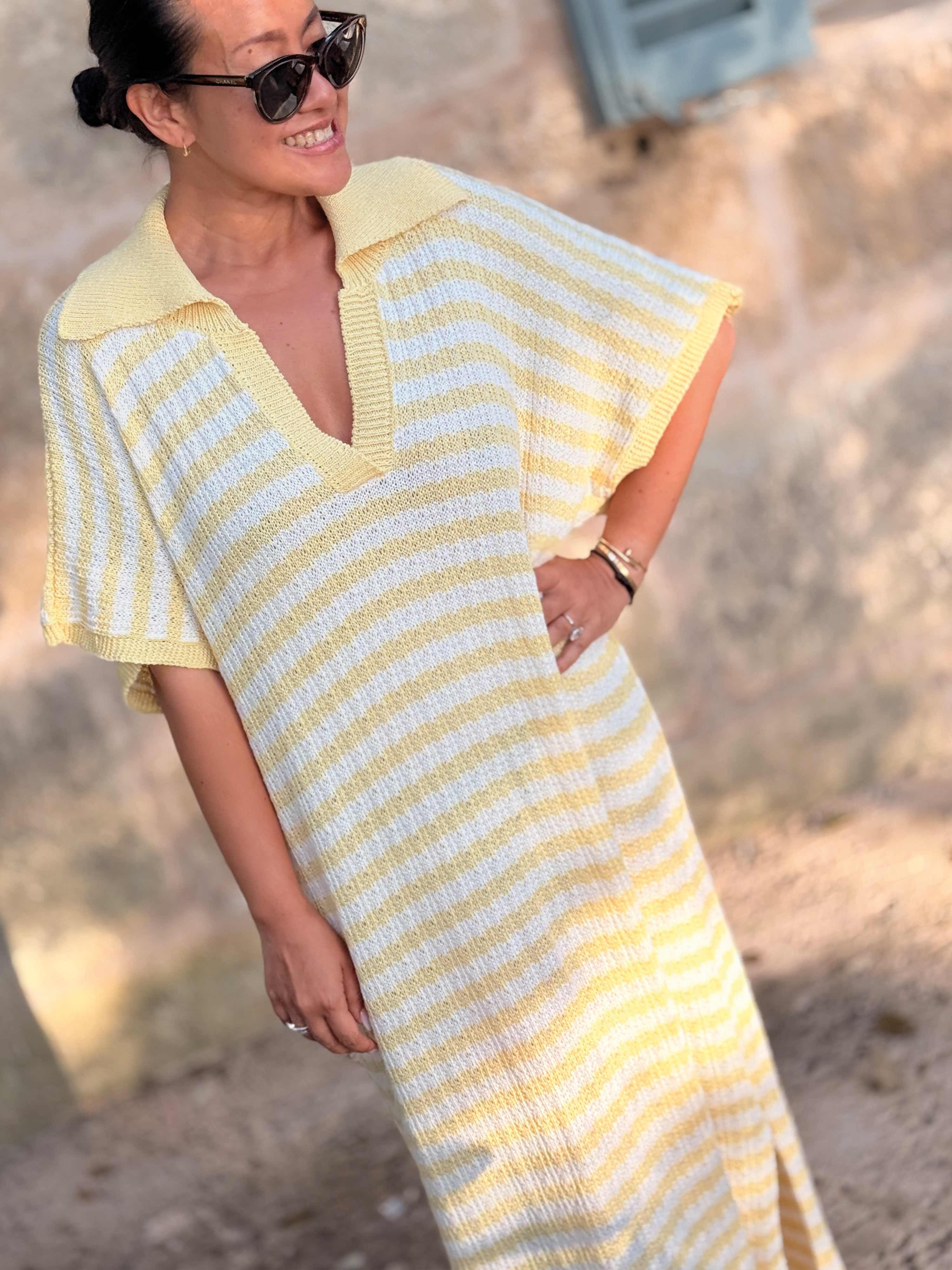 Häkelkleid Manacor - ONESIZE - STRIPES Lemon Häkelkleid Manacor - ONESIZE - STRIPES Lemon
